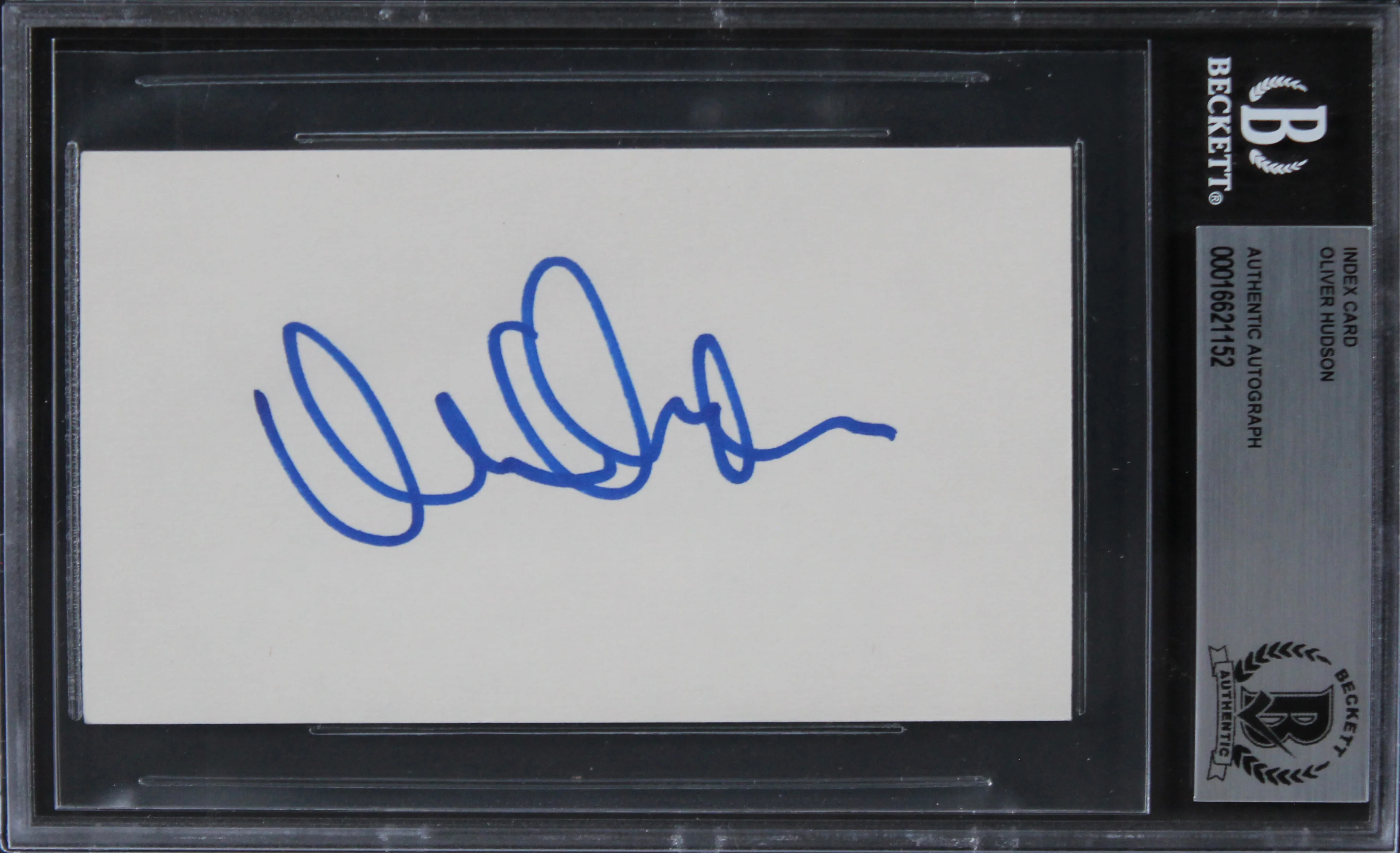 Oliver Hudson Rules of Engagement Authentic Signed 3x5 Index Card BAS Slabbed - Image 2