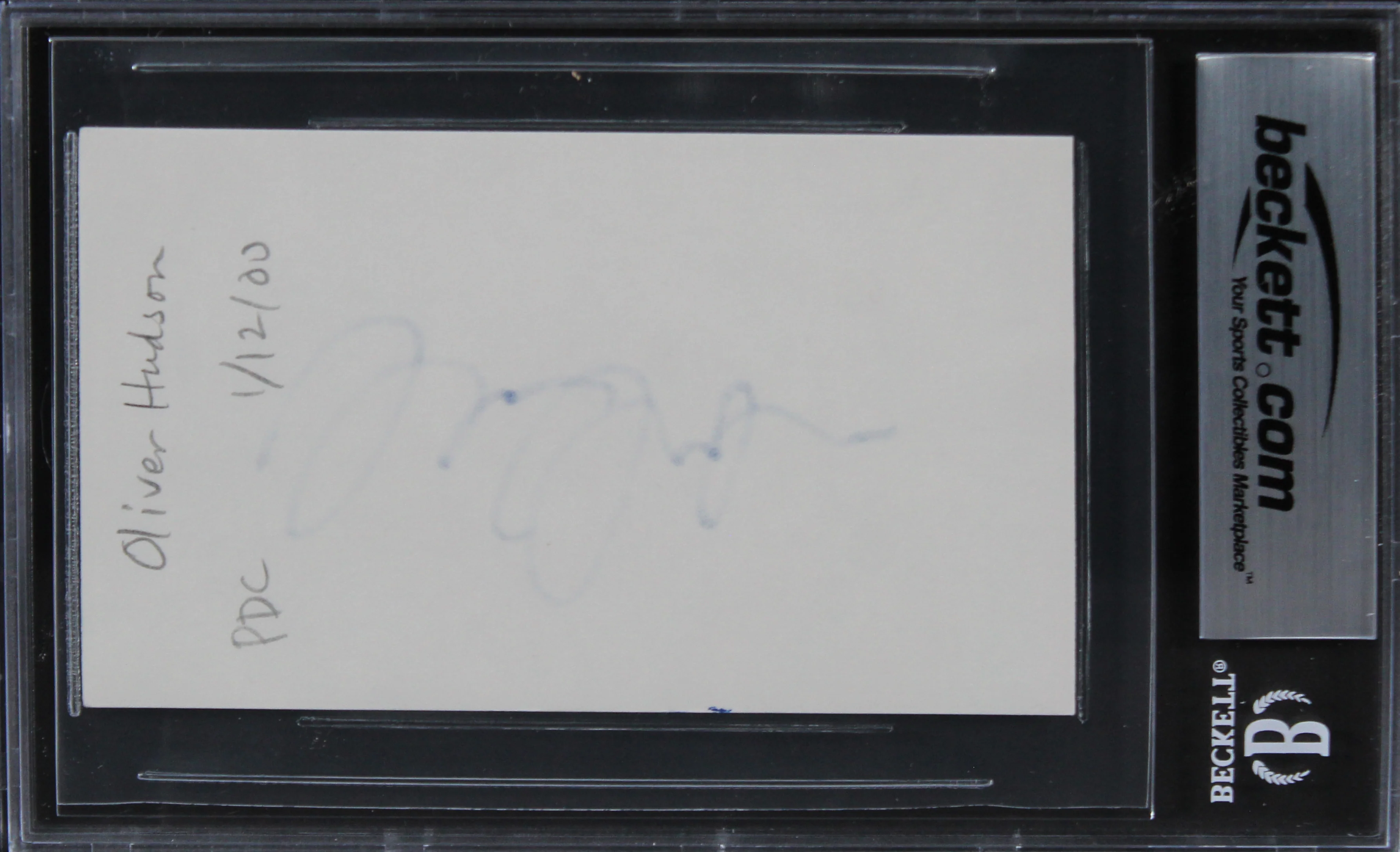 Oliver Hudson Rules of Engagement Authentic Signed 3x5 Index Card BAS Slabbed - Image 3