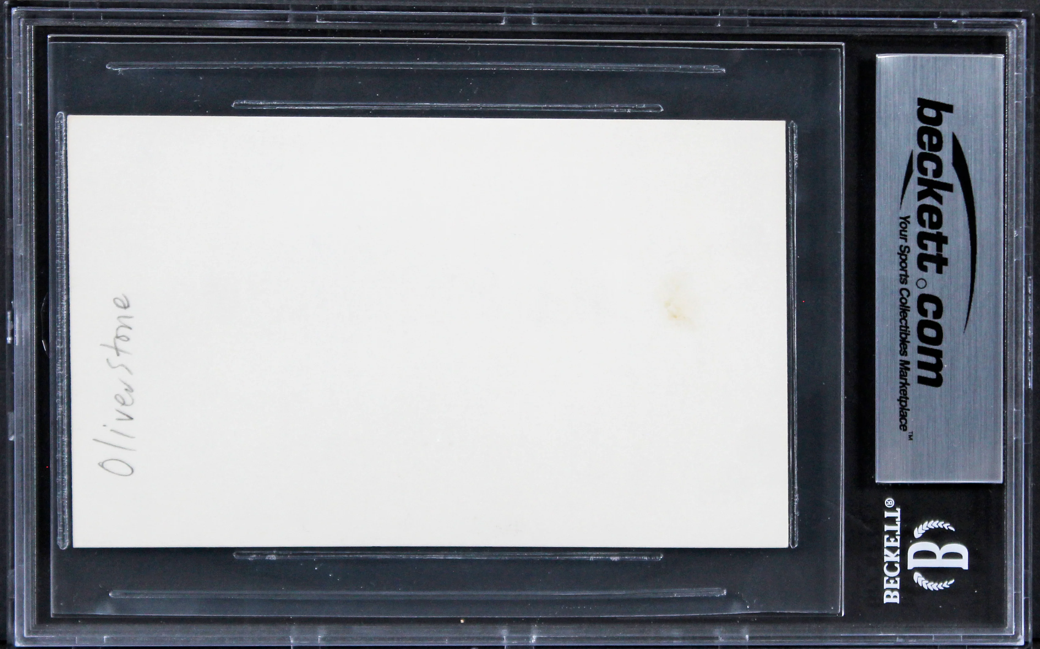 Oliver Stone Platoon Authentic Signed 3x5 Index Card Autographed BAS Slabbed 1 - Image 3