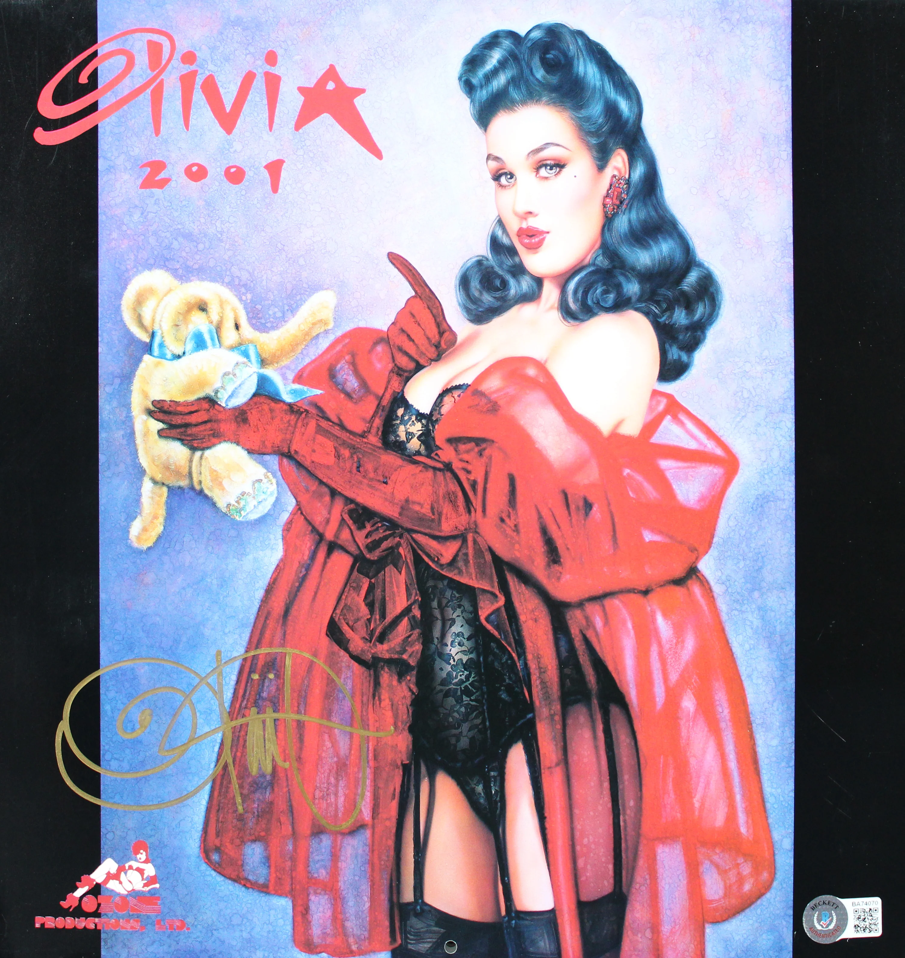 Olivia De Berardinis Authentic Signed 2001 Pin-Up Art Calendar BAS #BA74070 - Image 2