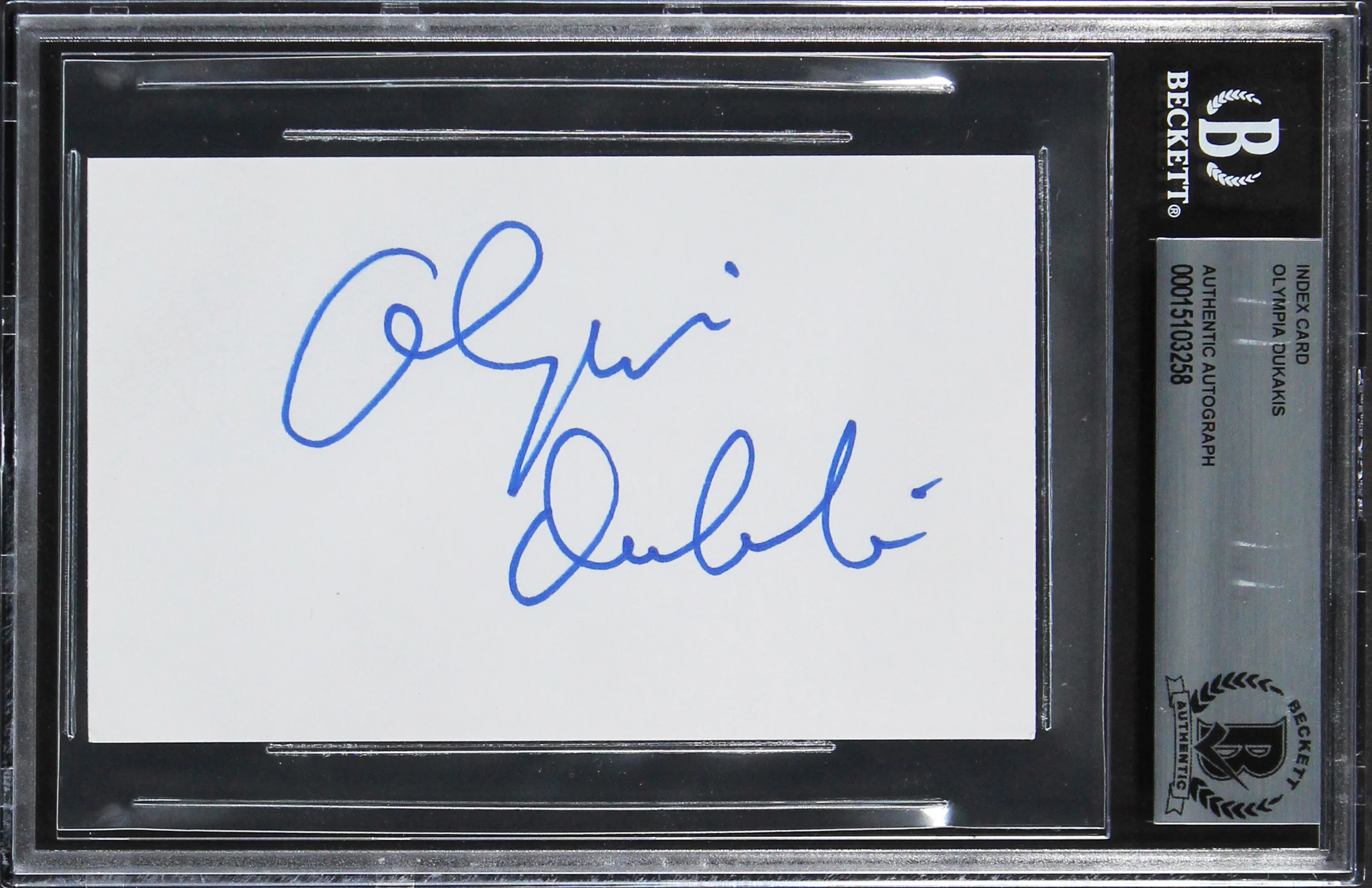 Olympia Dukakis Moonstruck Authentic Signed 3x5 Index Card BAS Slabbed 2 - Image 2