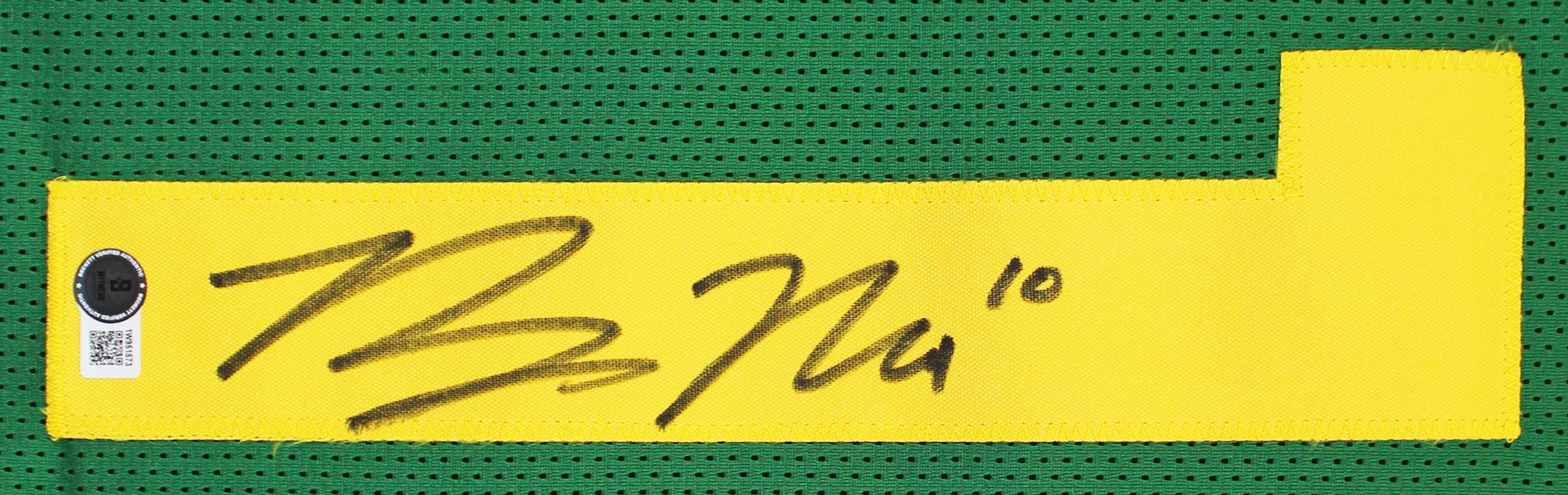 Oregon Bo Nix Authentic Signed Green Pro Style Jersey Autographed BAS Witnessed - Image 3