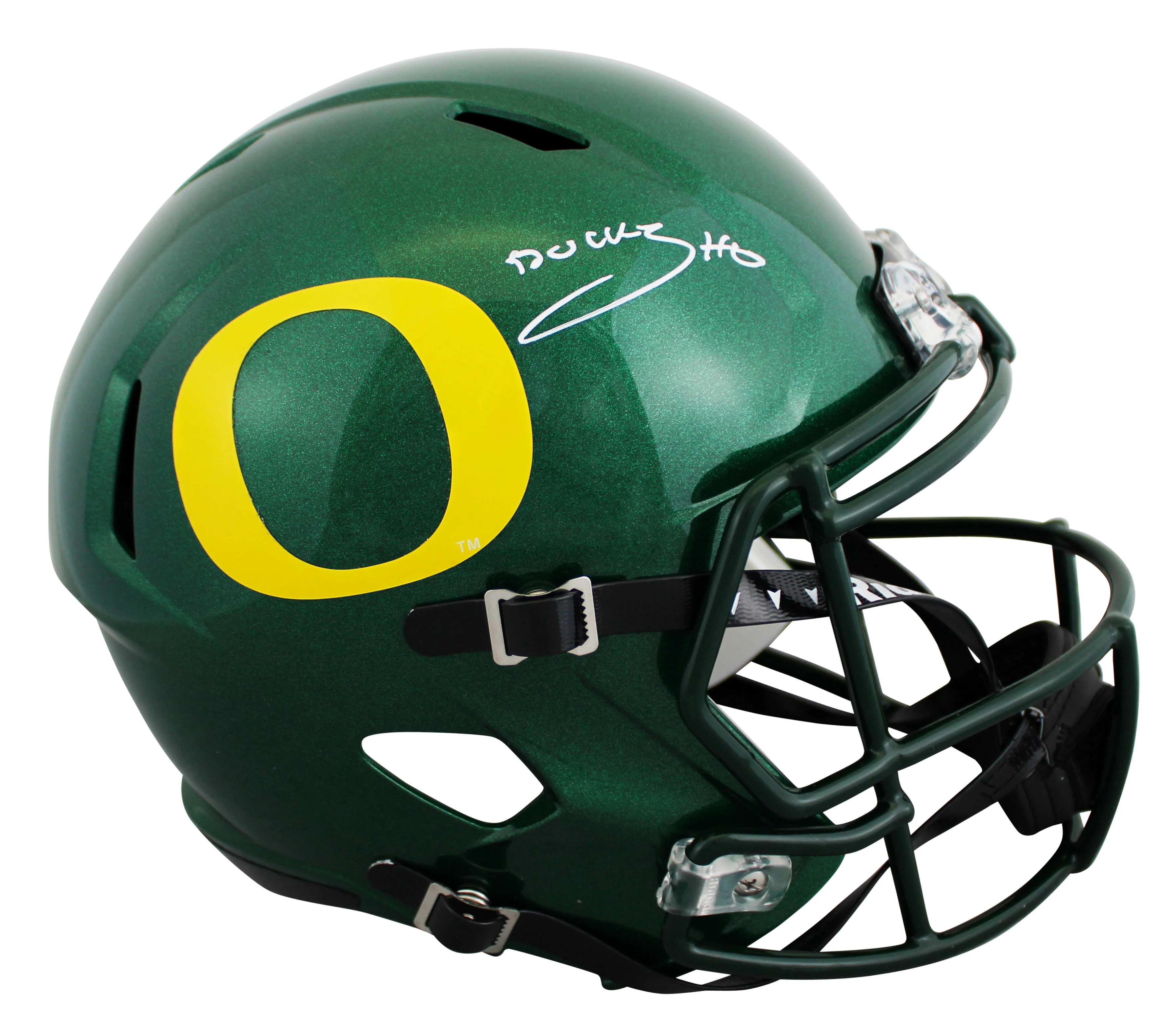 Oregon Bucky Irving Authentic Signed Full Size Speed Rep Helmet BAS Witnessed - Image 2