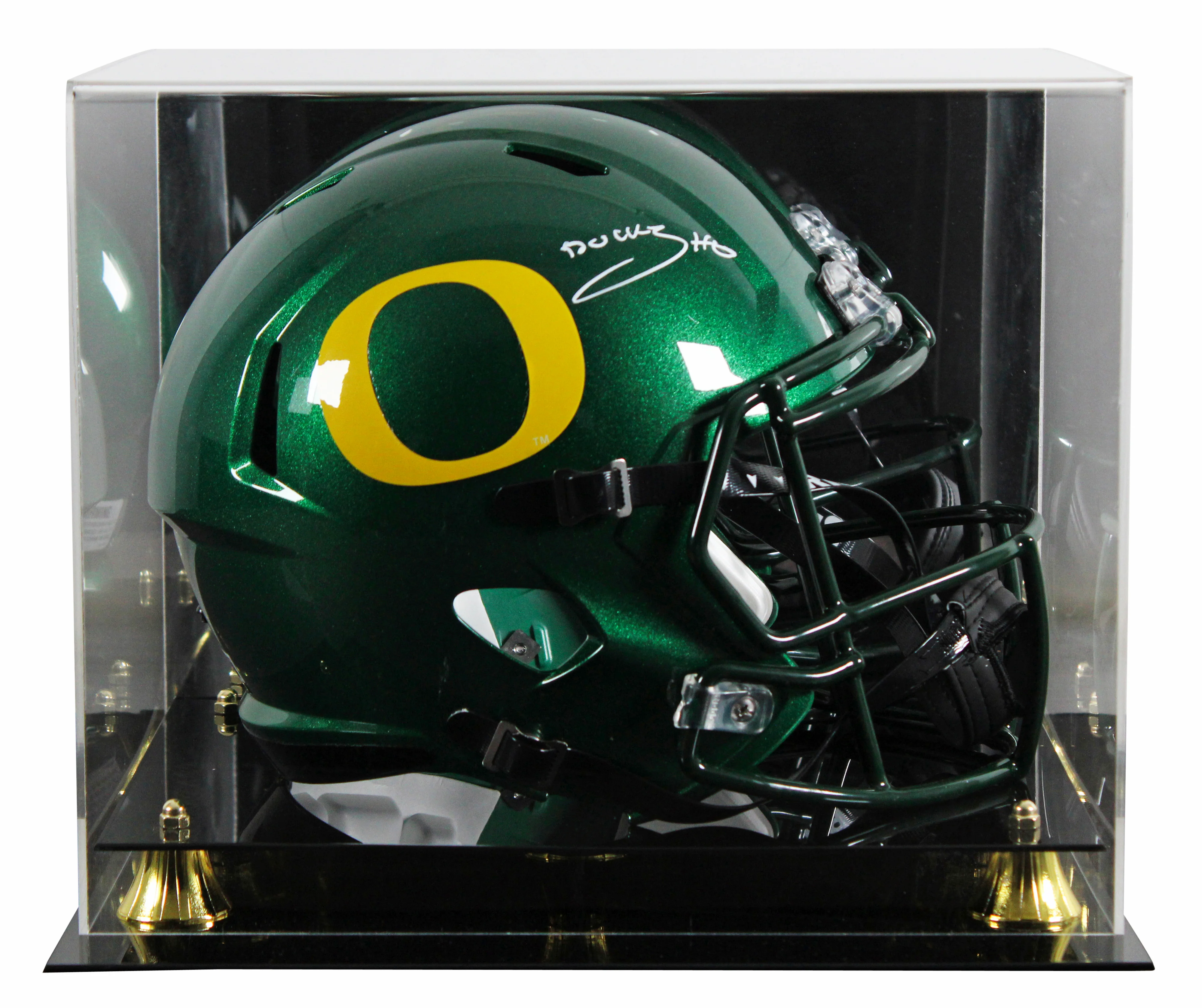 Oregon Bucky Irving Signed Full Size Speed Rep Helmet W/ Case BAS Witnessed - Image 2
