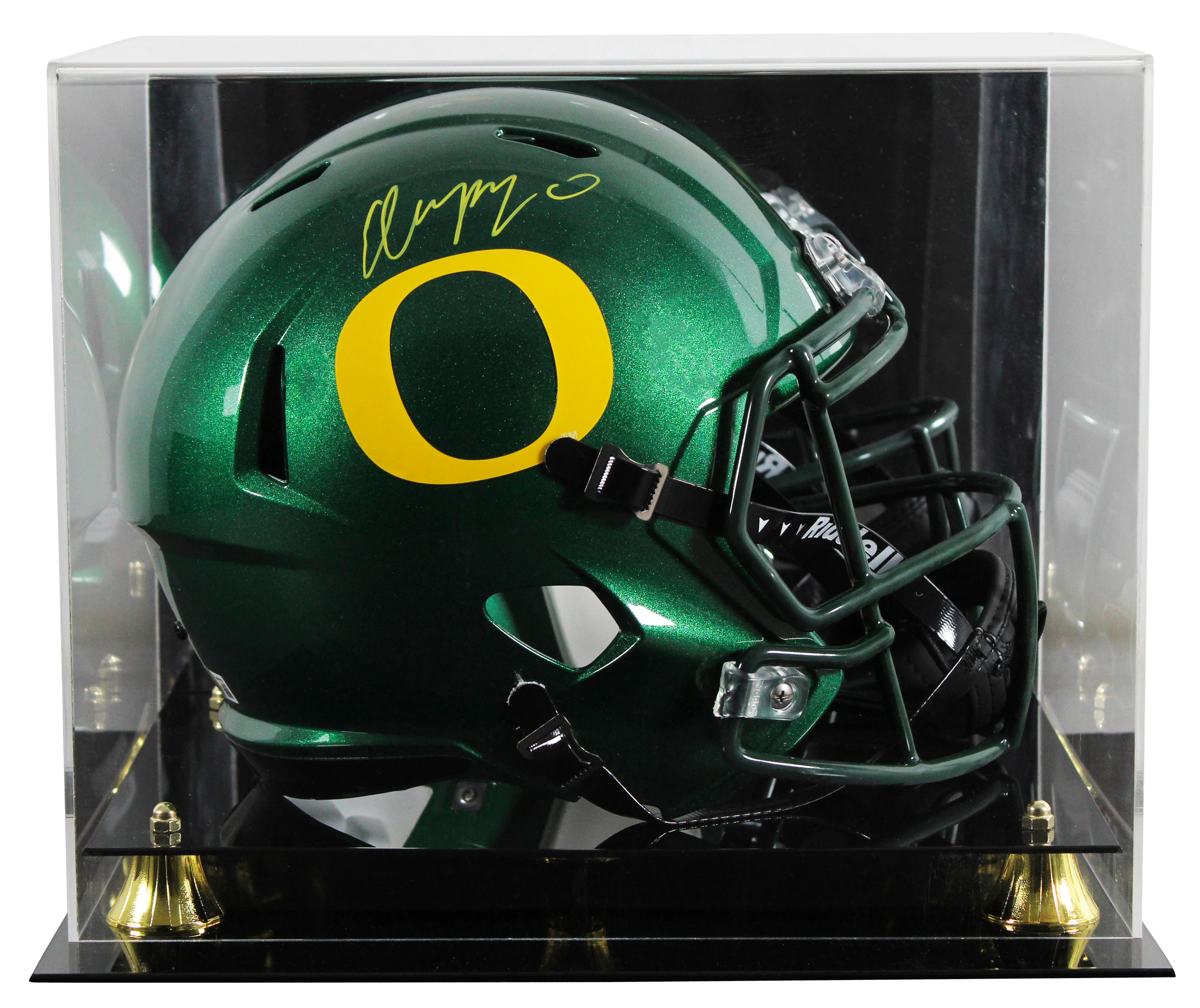 Oregon Christian Gonzalez Signed Full Size Speed Rep Helmet W/ Case BAS Witness - Image 2