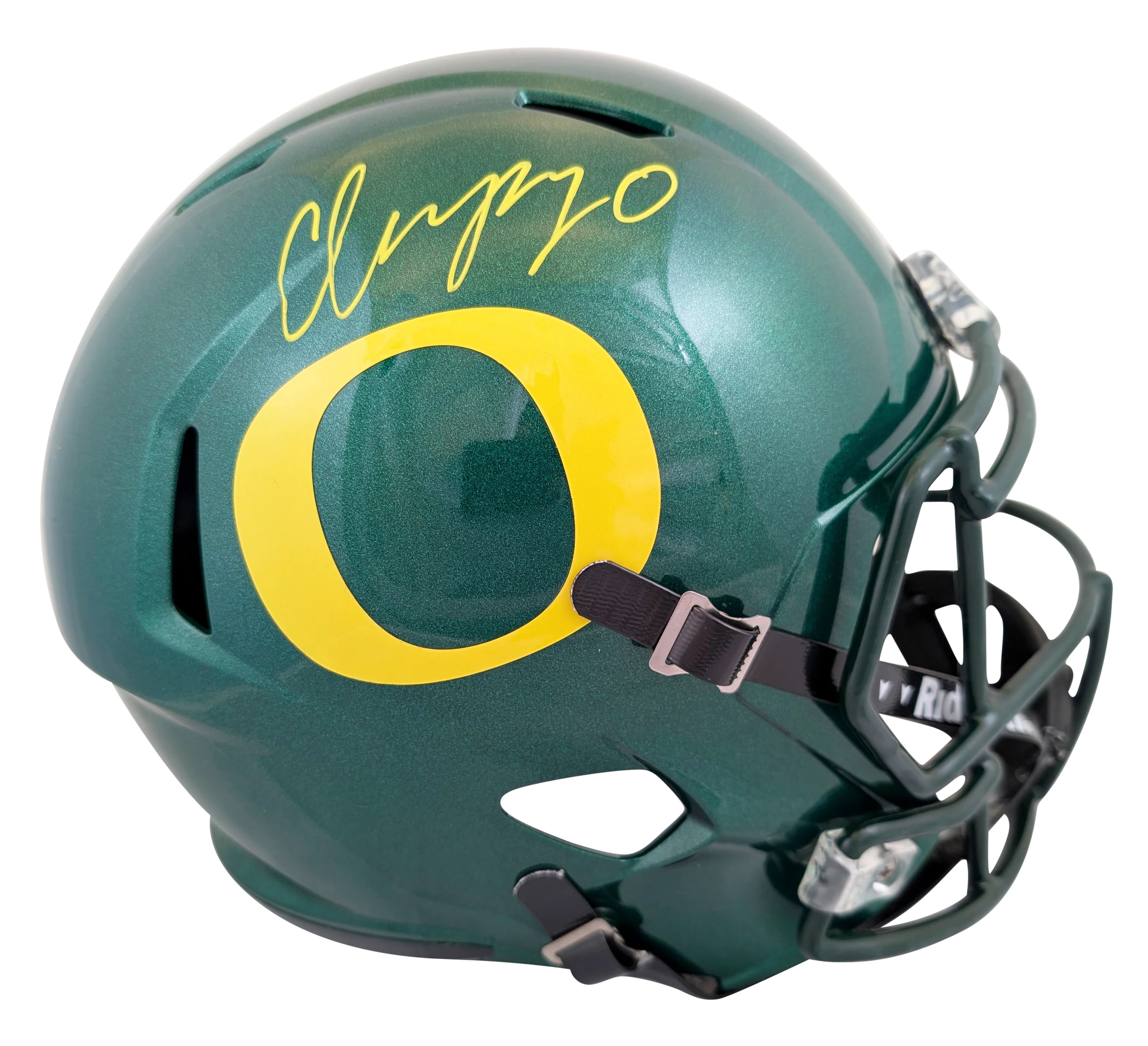 Oregon Christian Gonzalez Signed Full Size Speed Rep Helmet W/ Case BAS Witness - Image 3