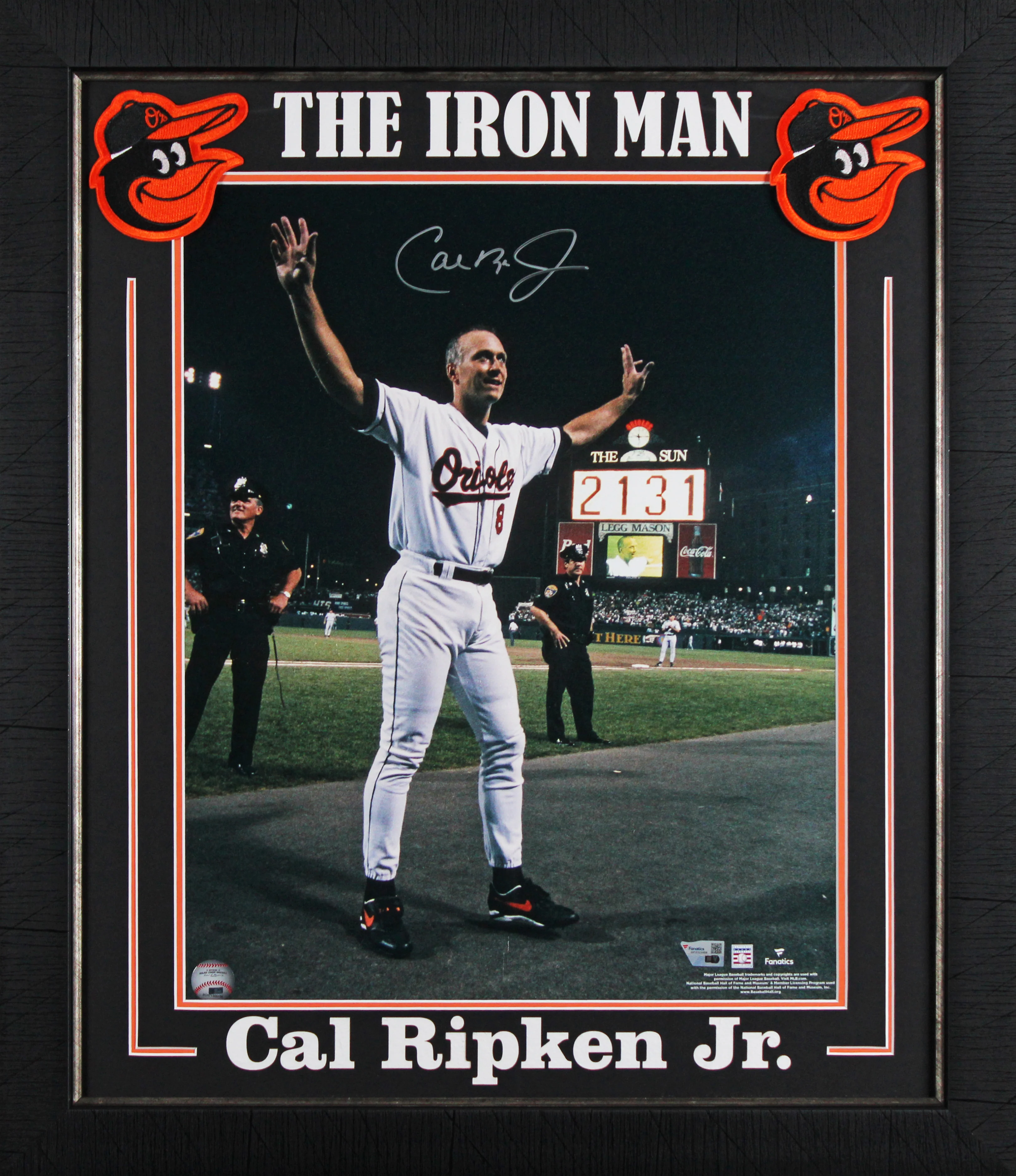 Orioles Cal Ripken Jr. Authentic Signed 16x20 Framed Vertical Photo Fanatics - Image 2