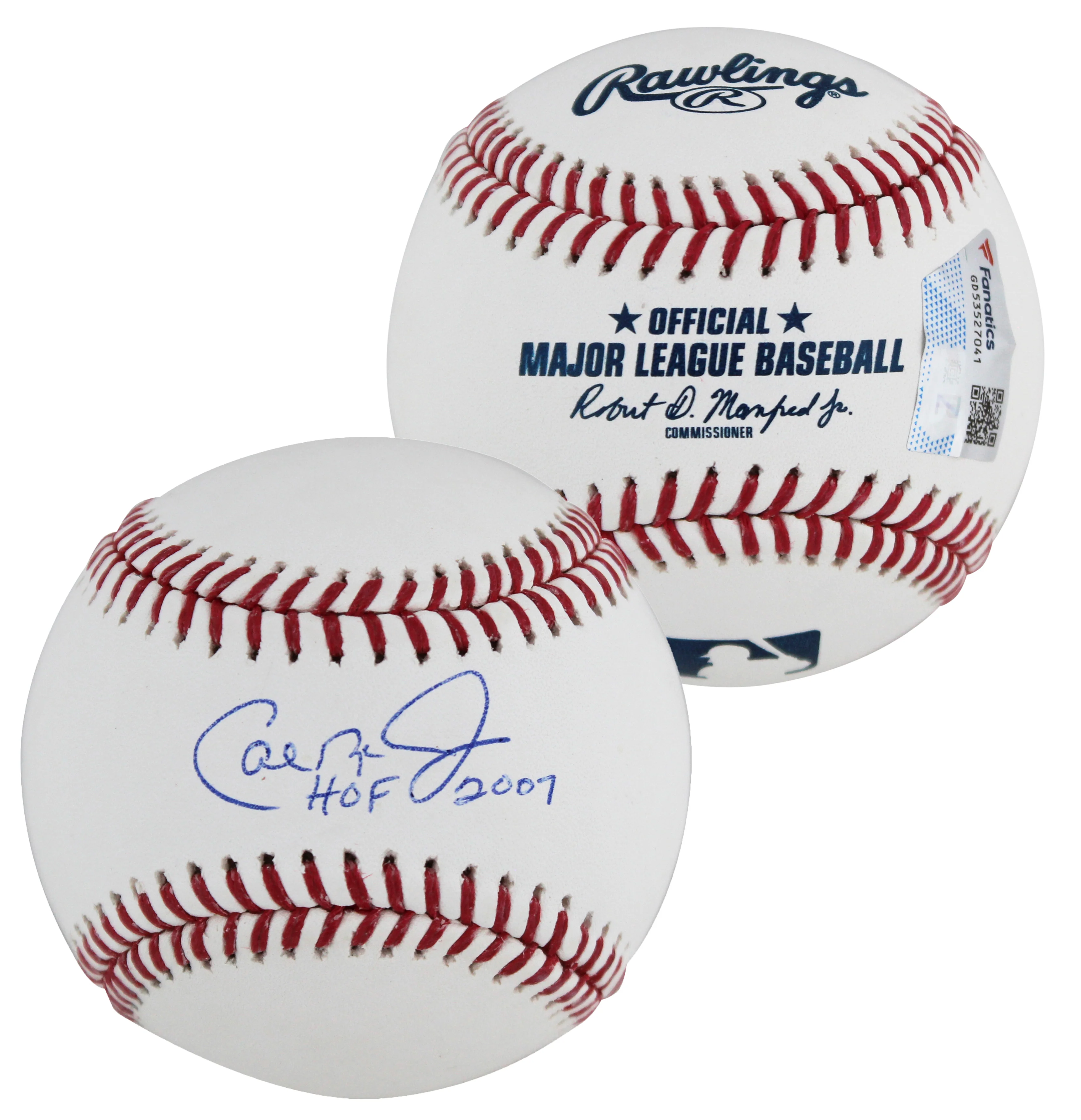 Orioles Cal Ripken Jr. "HOF 2007" Authentic Signed Oml Baseball Fanatics - Image 2
