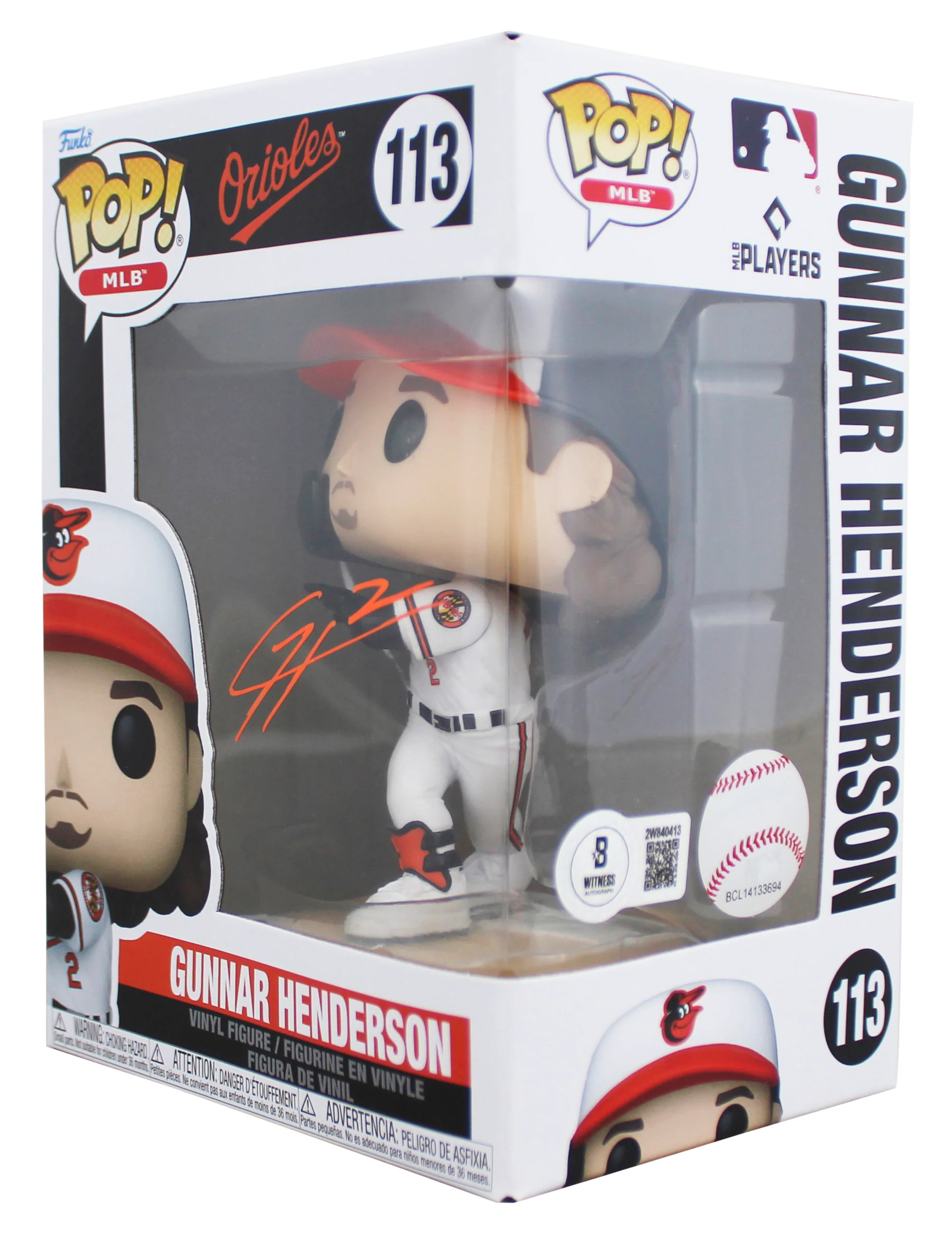 Orioles Gunnar Henderson Signed #113 Funko Pop Vinyl Figure BAS Witnessed - Image 3