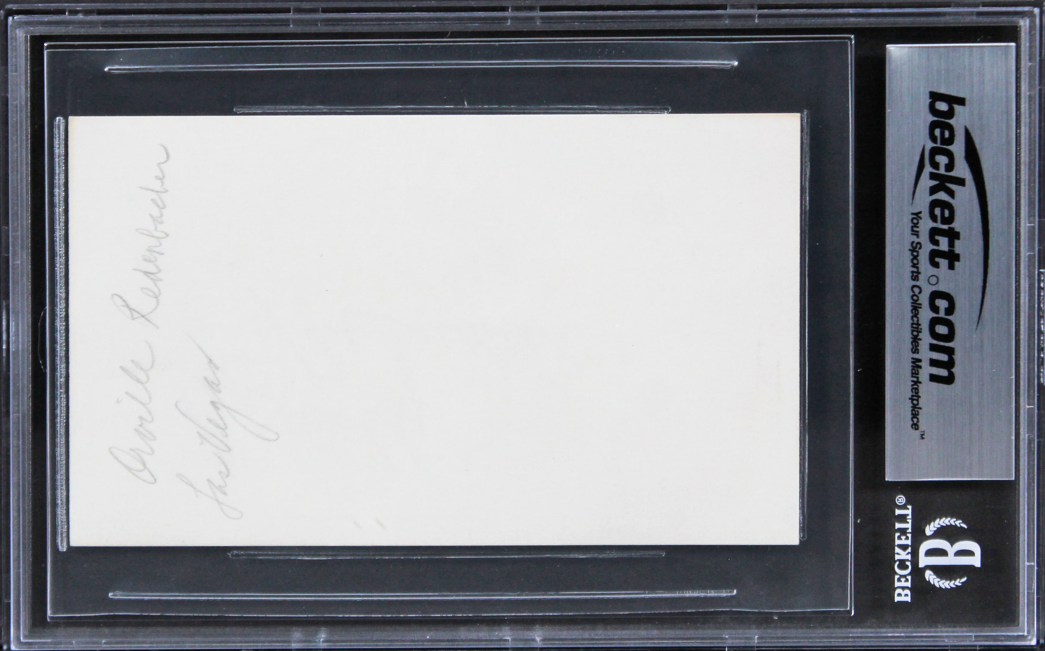 Orville Redenbacher Authentic Signed 3x5 Index Card Autographed BAS Slabbed - Image 3