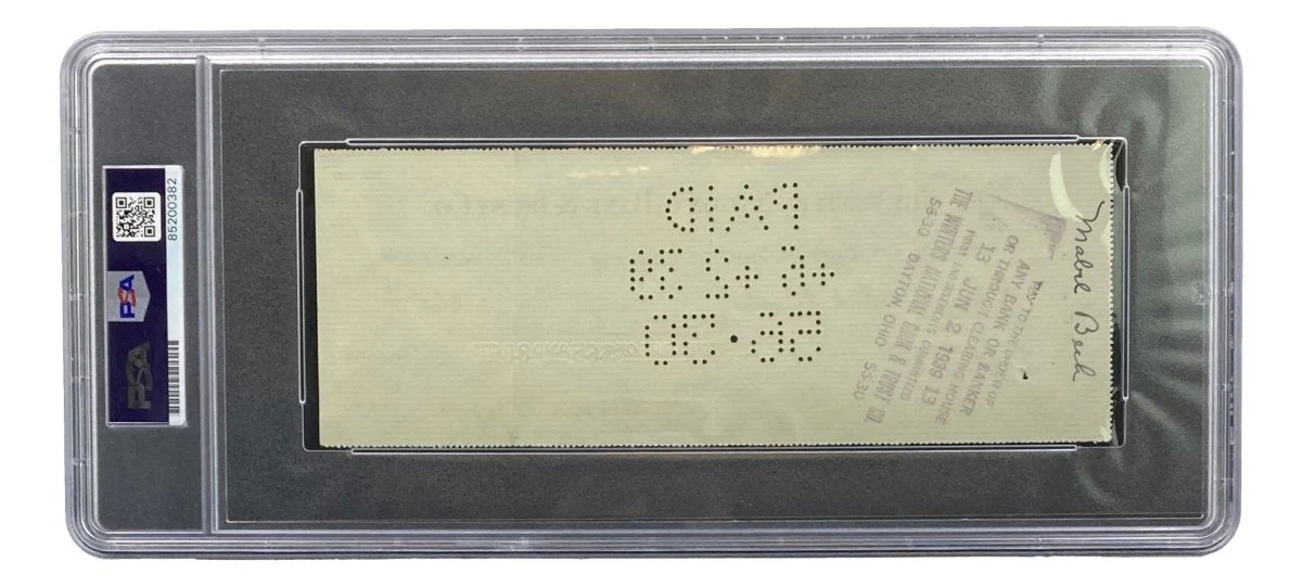 Orville Wright Signed Slabbed Bank Check PSA/DNA 85200382 - Image 2