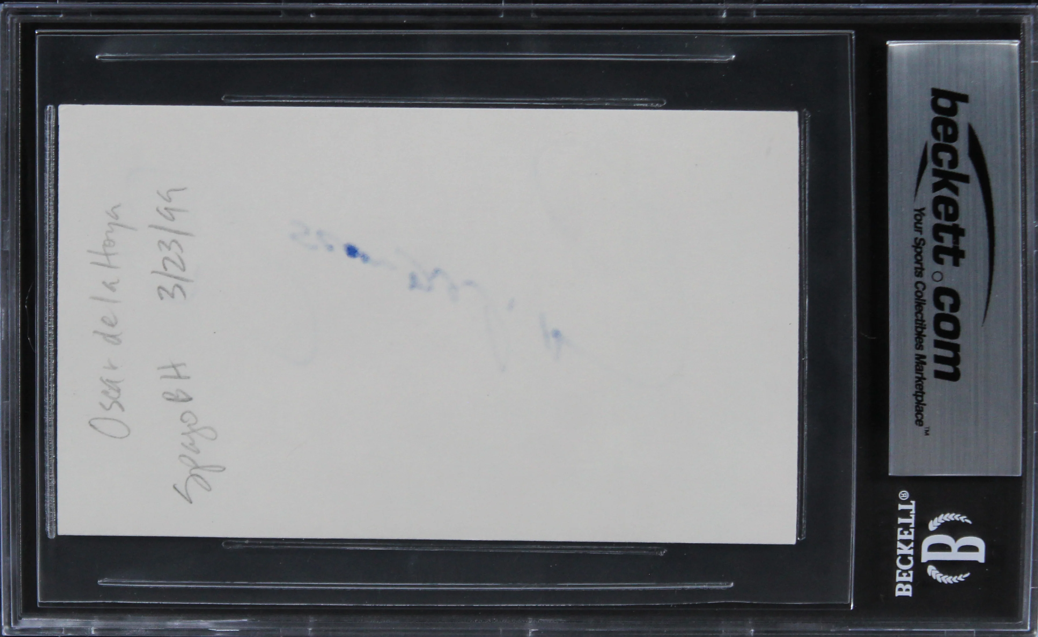 Oscar De La Hoya Boxing Authentic Signed 3x5 Index Card Autographed BAS Slabbed - Image 3
