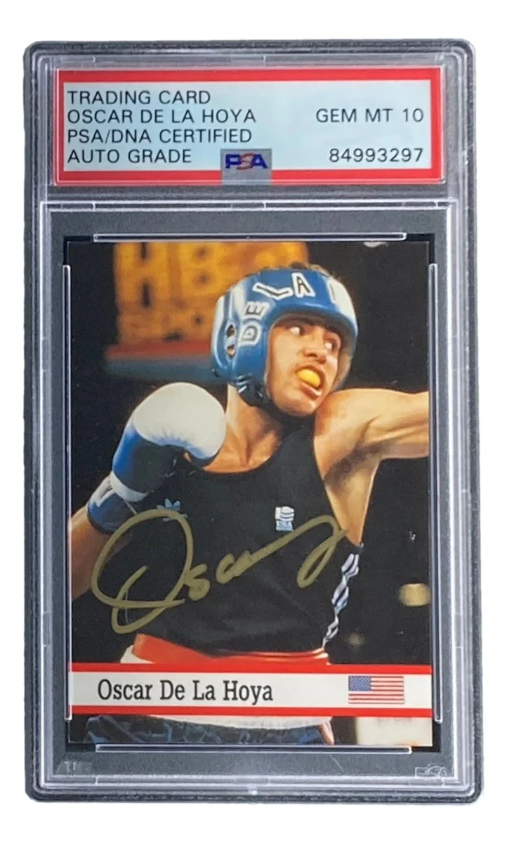 Oscar De La Hoya Signed 1993 Fax Pax #29 Rookie Card PSA/DNA Gem 10 - Image 3