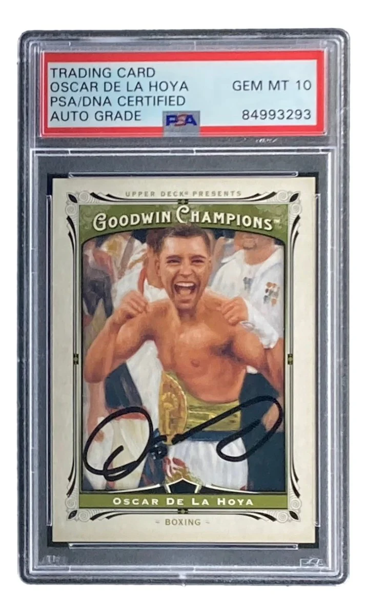 Oscar De La Hoya Signed 2013 UD Goodwin Champions #130 Card PSA/DNA Gem 10 - Image 4