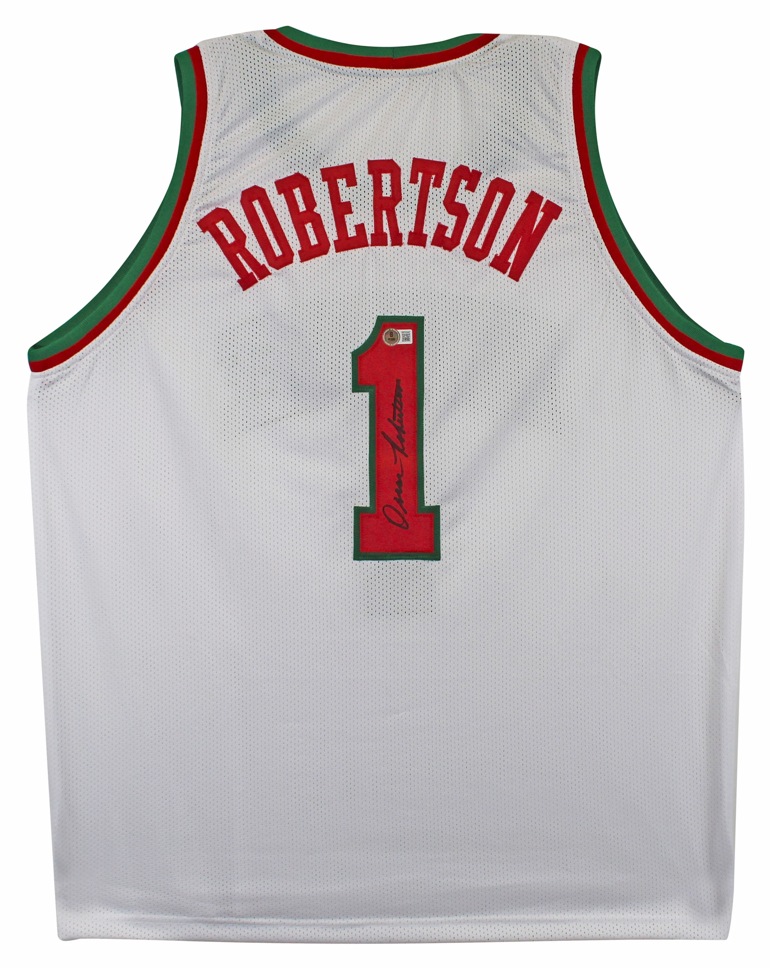 Oscar Robertson Authentic Signed White Pro Style Jersey BAS Witnessed - Image 2