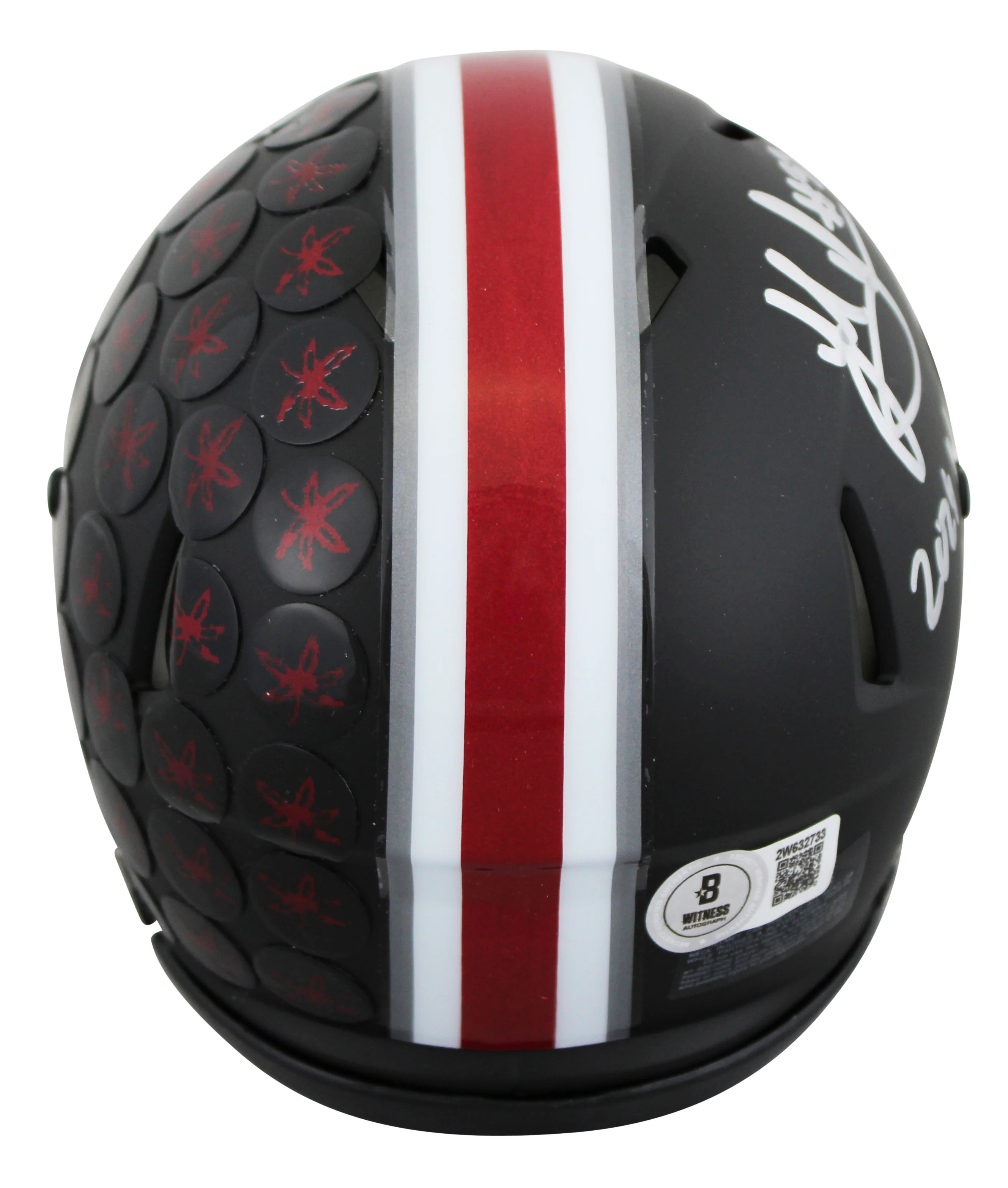 OSU Jack Sawyer "2024 Nat'l Champs" Signed Black Speed Mini Helmet W/ Case BAS W - Image 4