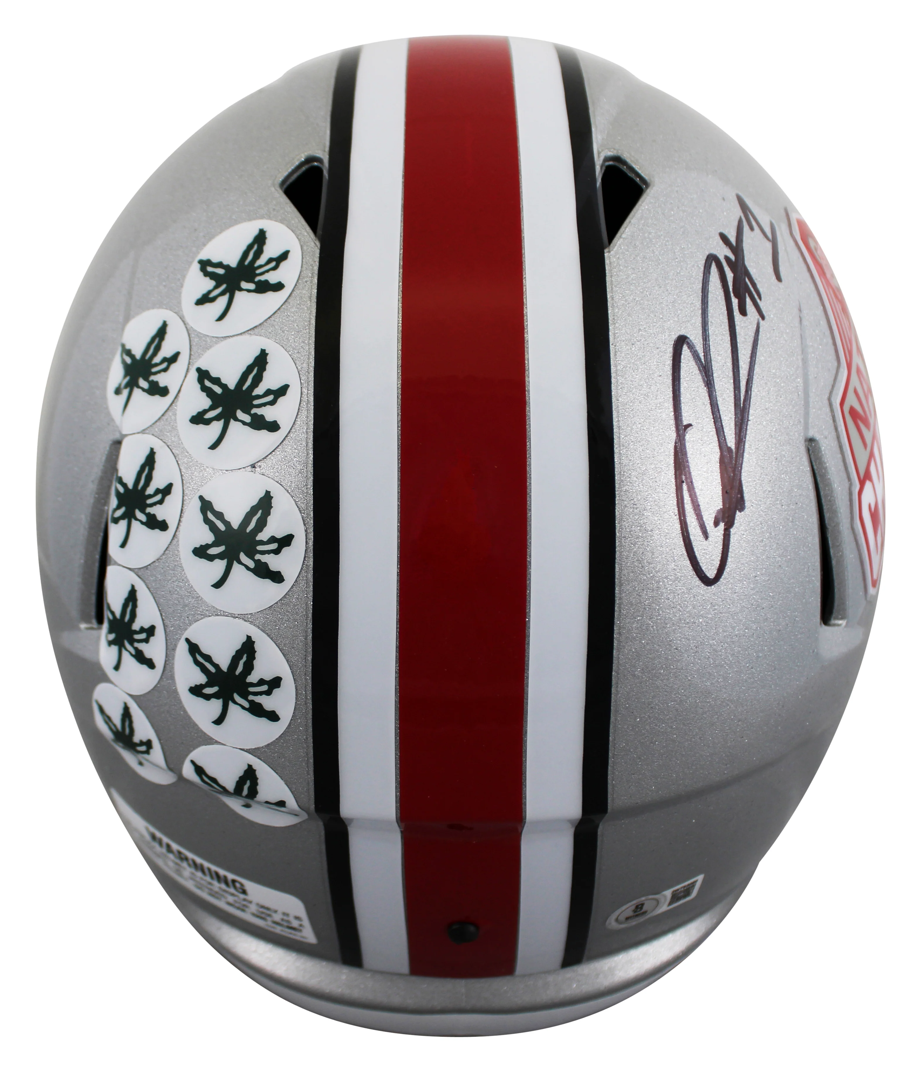 OSU Quinshon Judkins "OATW" Signed 2024 Nat'l Champs F/S Speed Rep Helmet BAS W - Image 3
