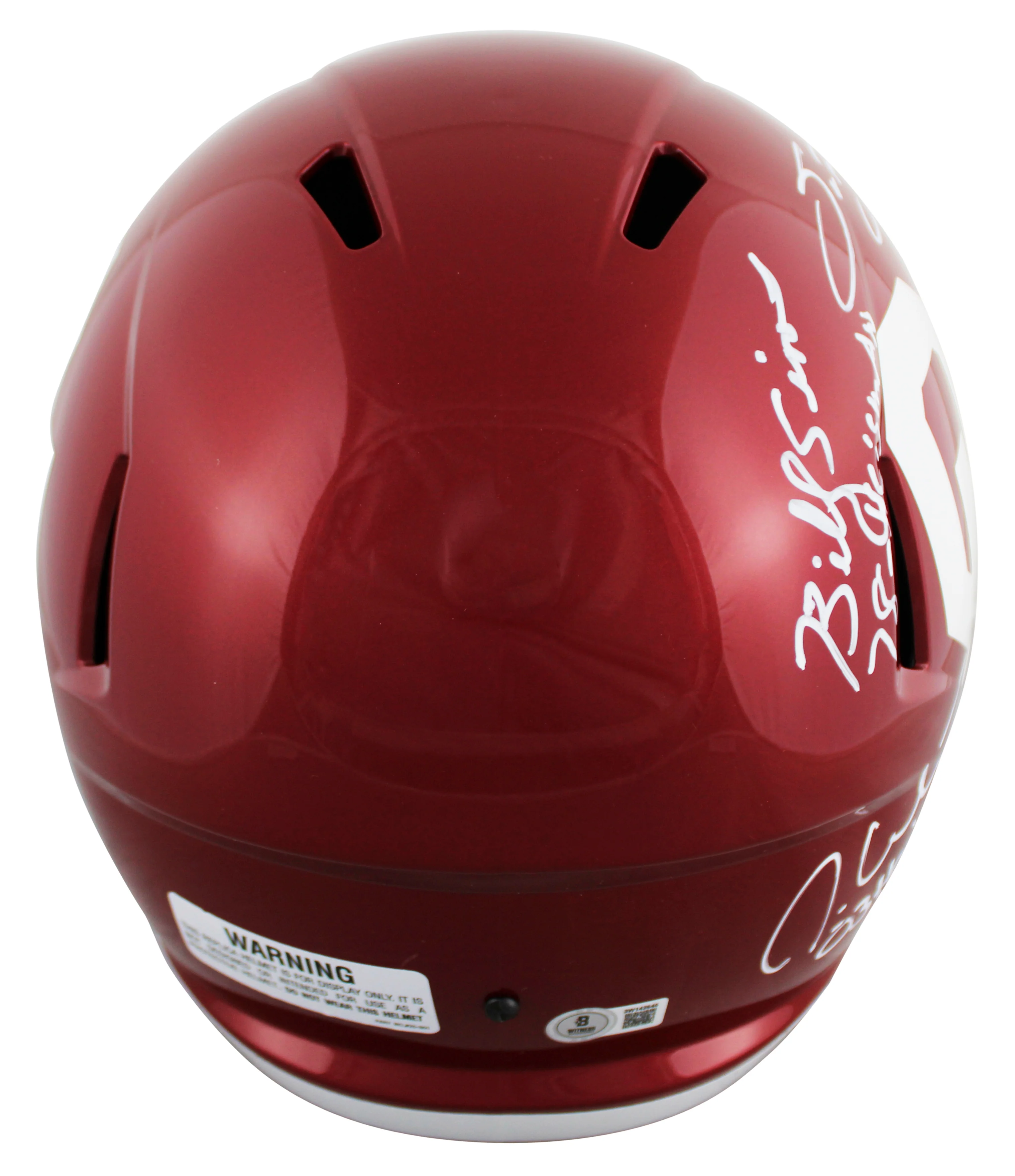 OU (4) Sims, White, Owens & Bradford Signed F/S Speed Rep Helmet W/ Case BAS Wit - Image 4