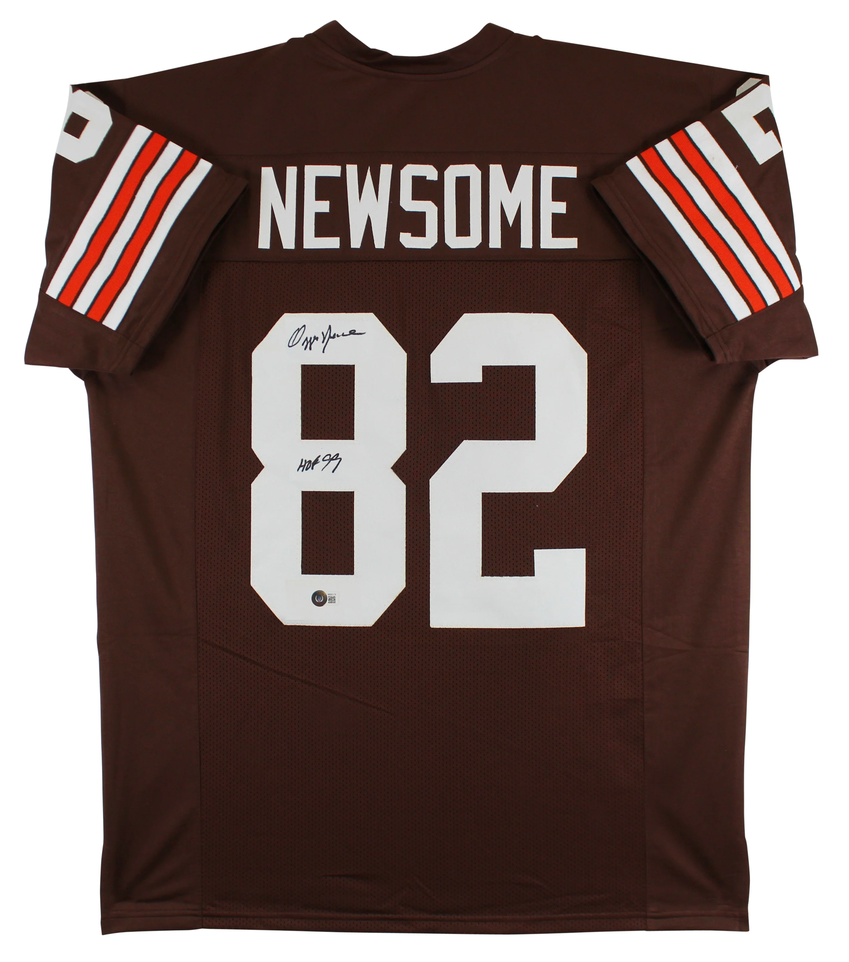 Ozzie Newsome "HOF 99" Authentic Signed Brown Pro Style Jersey BAS Witnessed - Image 2