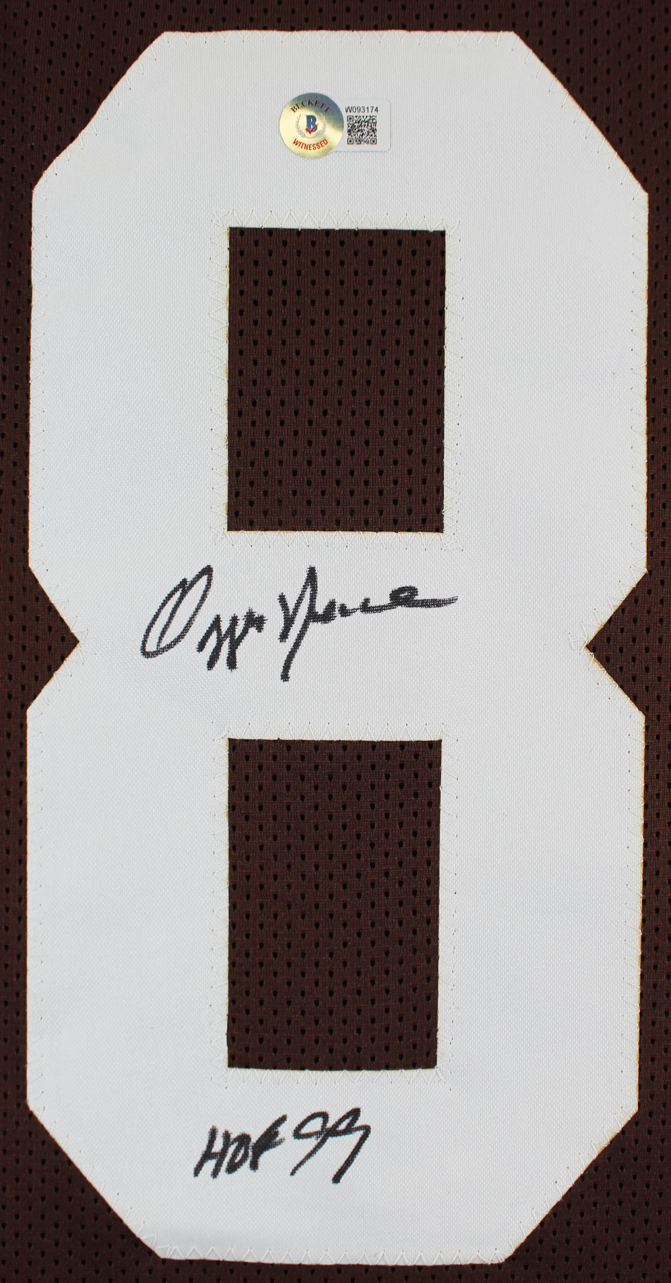 Ozzie Newsome "HOF 99" Authentic Signed Brown Pro Style Jersey BAS Witnessed - Image 3