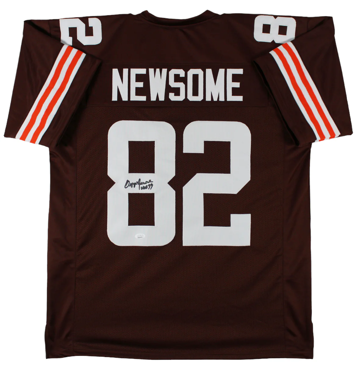 Ozzie Newsome "HOF 99" Authentic Signed Brown Pro Style Jersey JSA Witness - Image 2