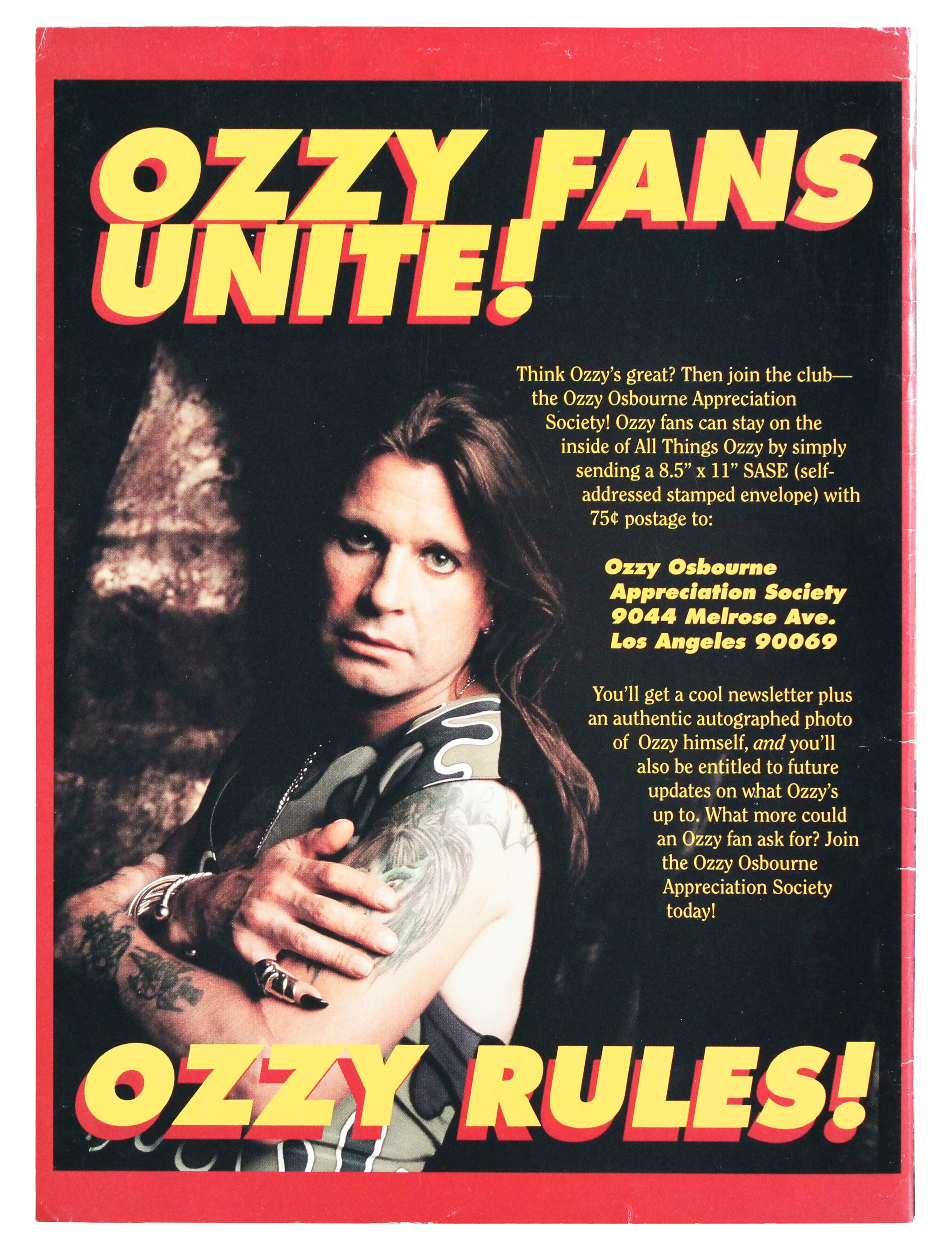Ozzy Osbourne Authentic Signed 1993 Rock-It Comix #1 Magazine JSA #CL51494 - Image 4