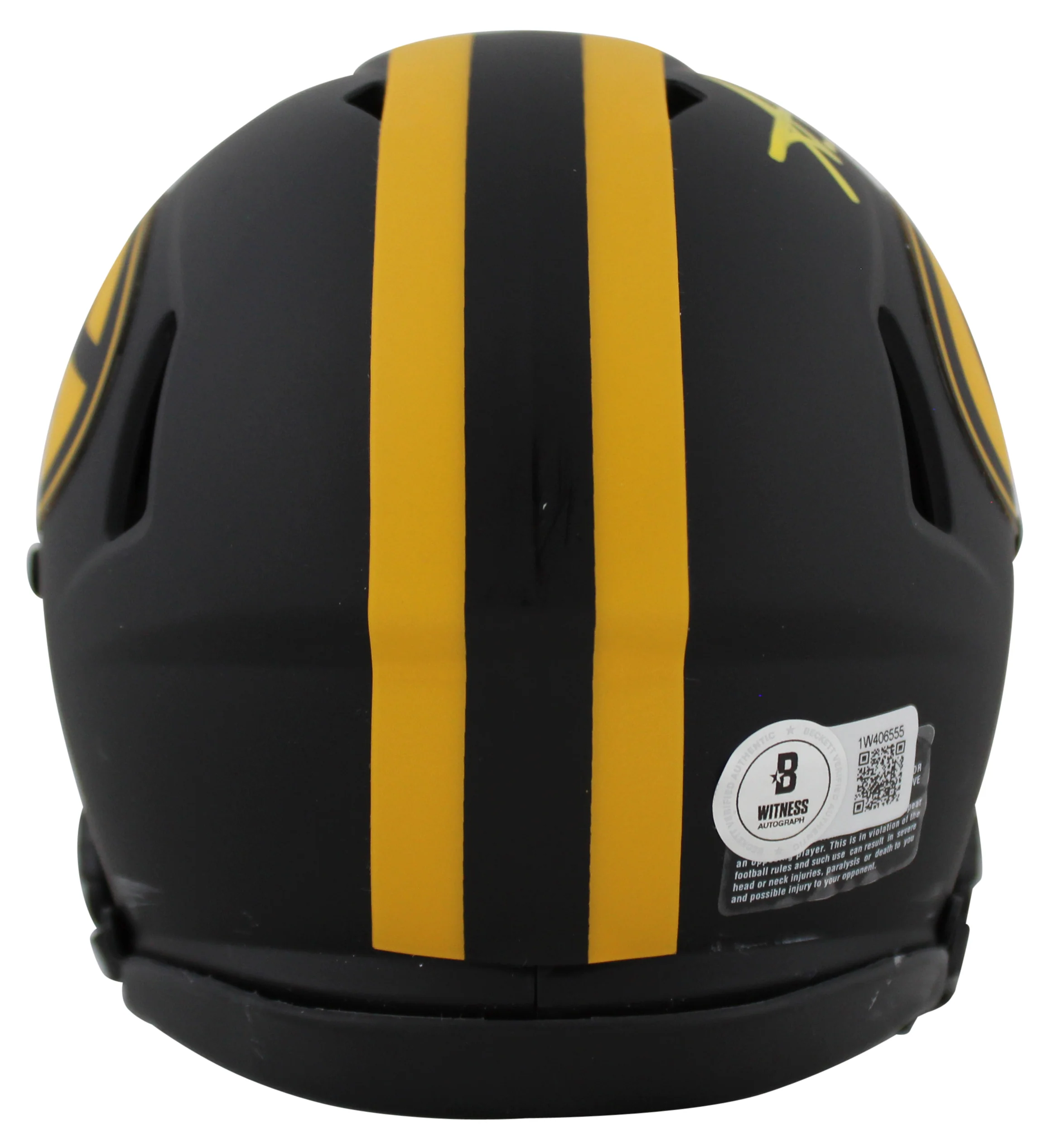 Packers Aaron Jones Authentic Signed Eclipse Speed Mini Helmet BAS Witnessed - Image 3