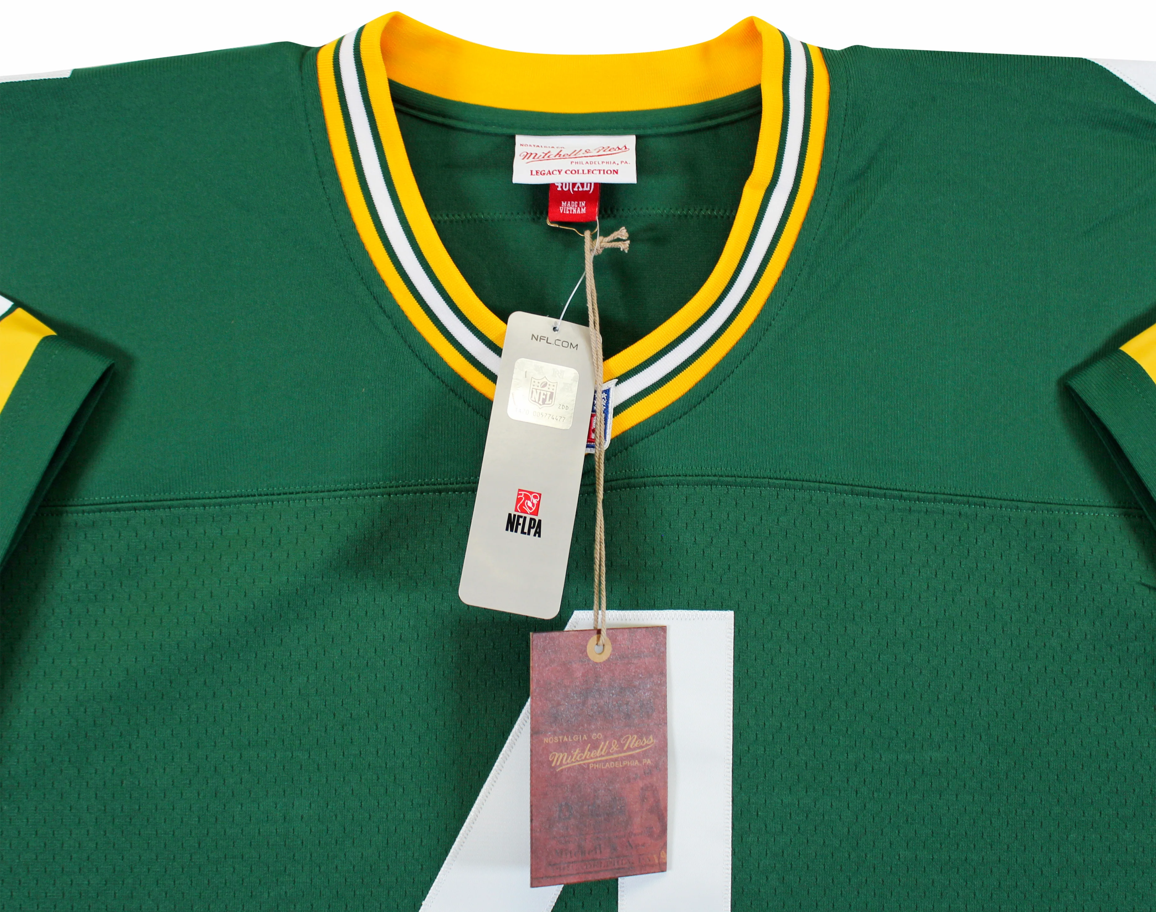 Packers Brett Favre Authentic Signed Green 1996 M&N Throwback Jersey BAS Witness - Image 7
