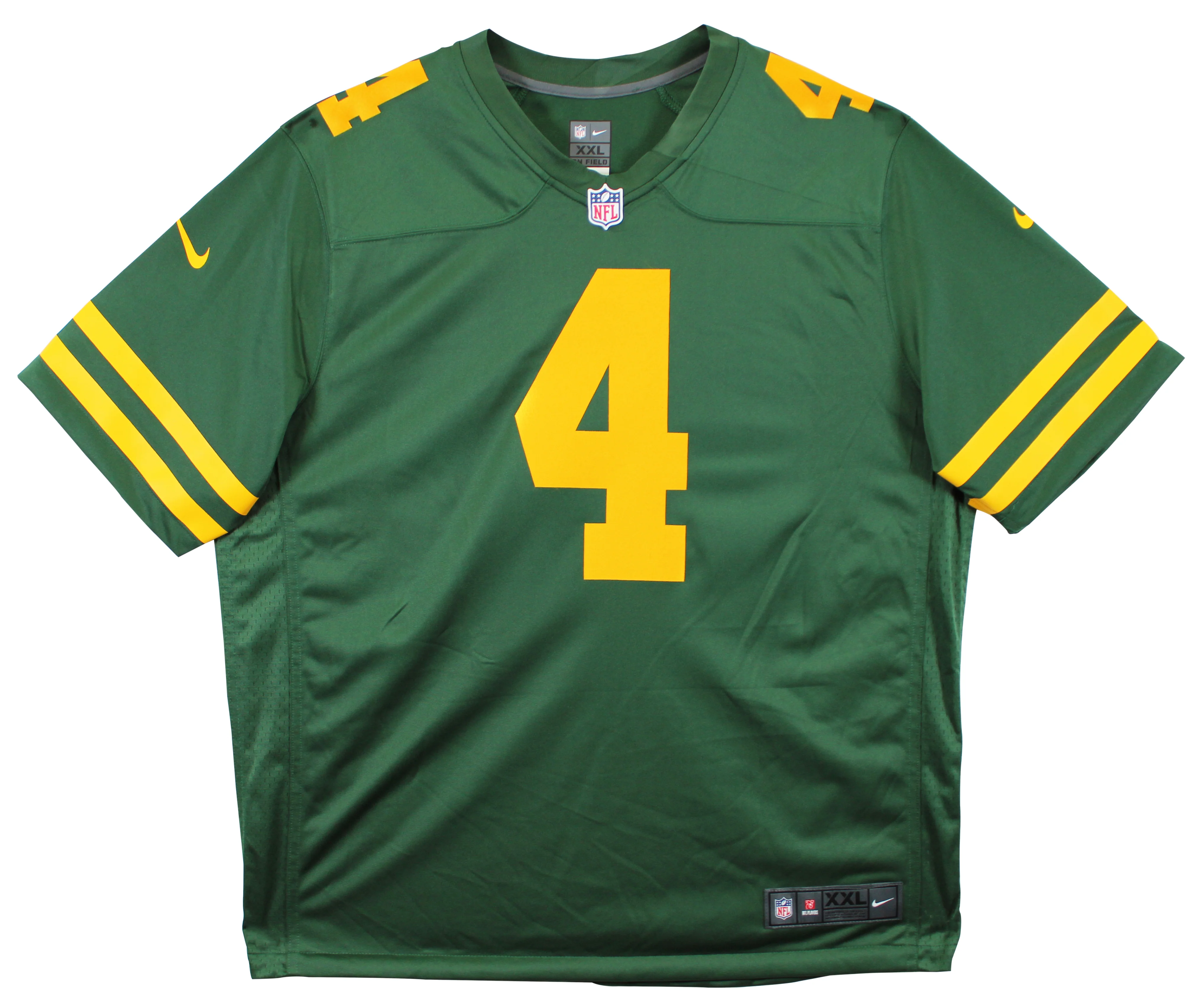 Packers Brett Favre Signed Green Color Rush Nike Limited Jersey BAS Witnessed - Image 3