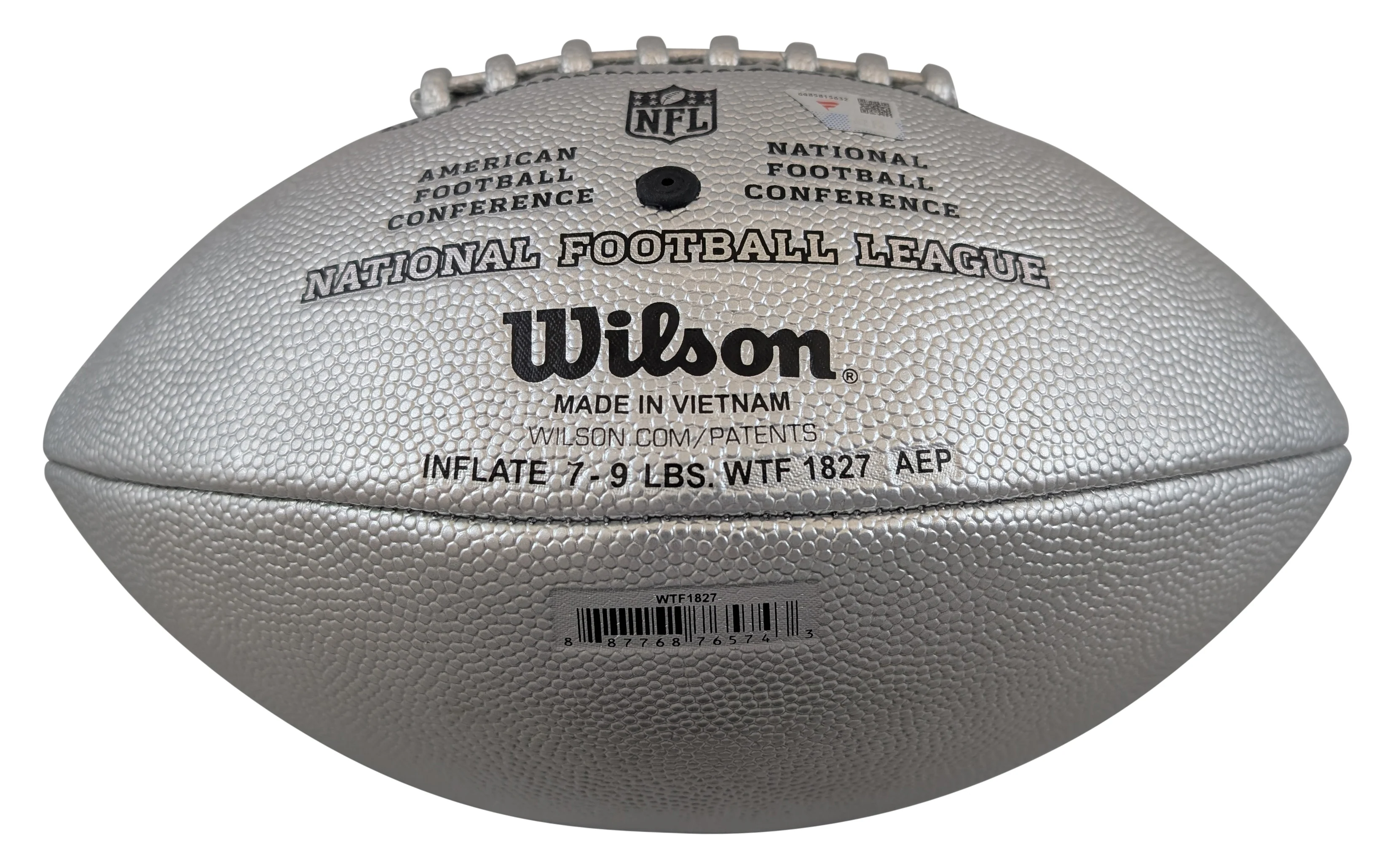 Packers Micah Parsons Signed Wilson Replica Duke Metallic Silver Football Fan - Image 5