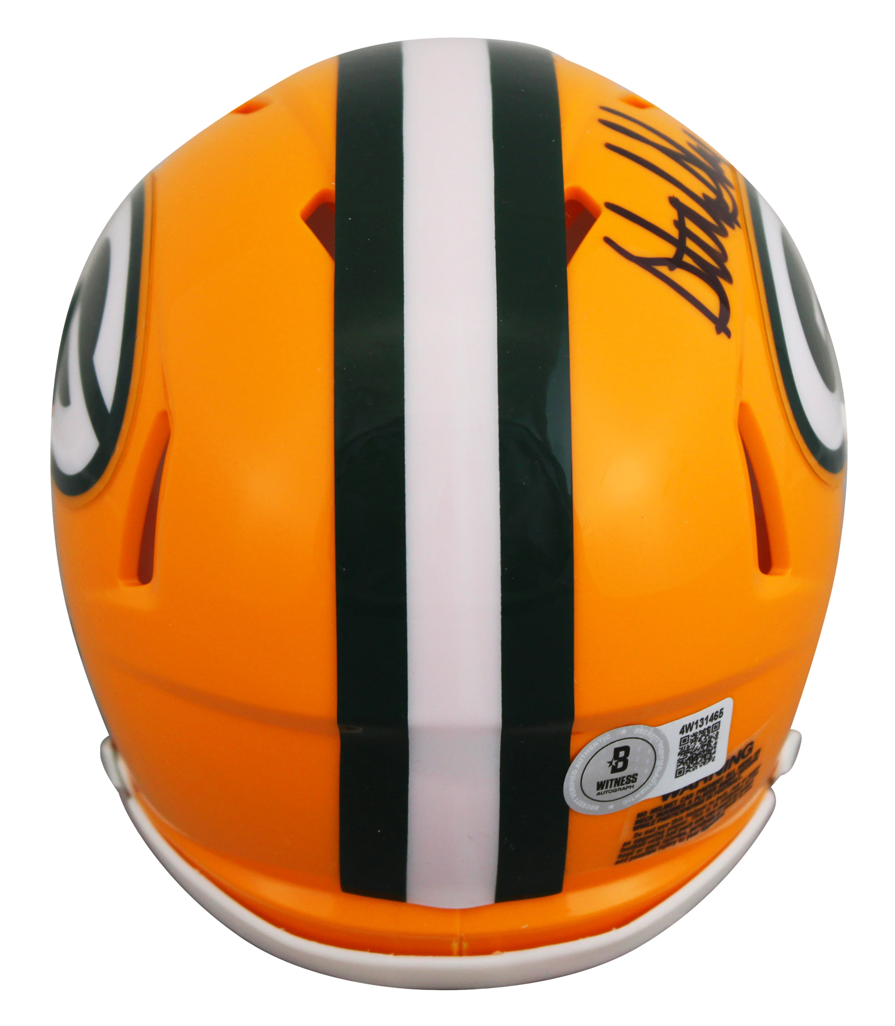 Packers Sterling Sharpe Authentic Signed Speed Mini Helmet W/ Case BAS Witnessed - Image 4