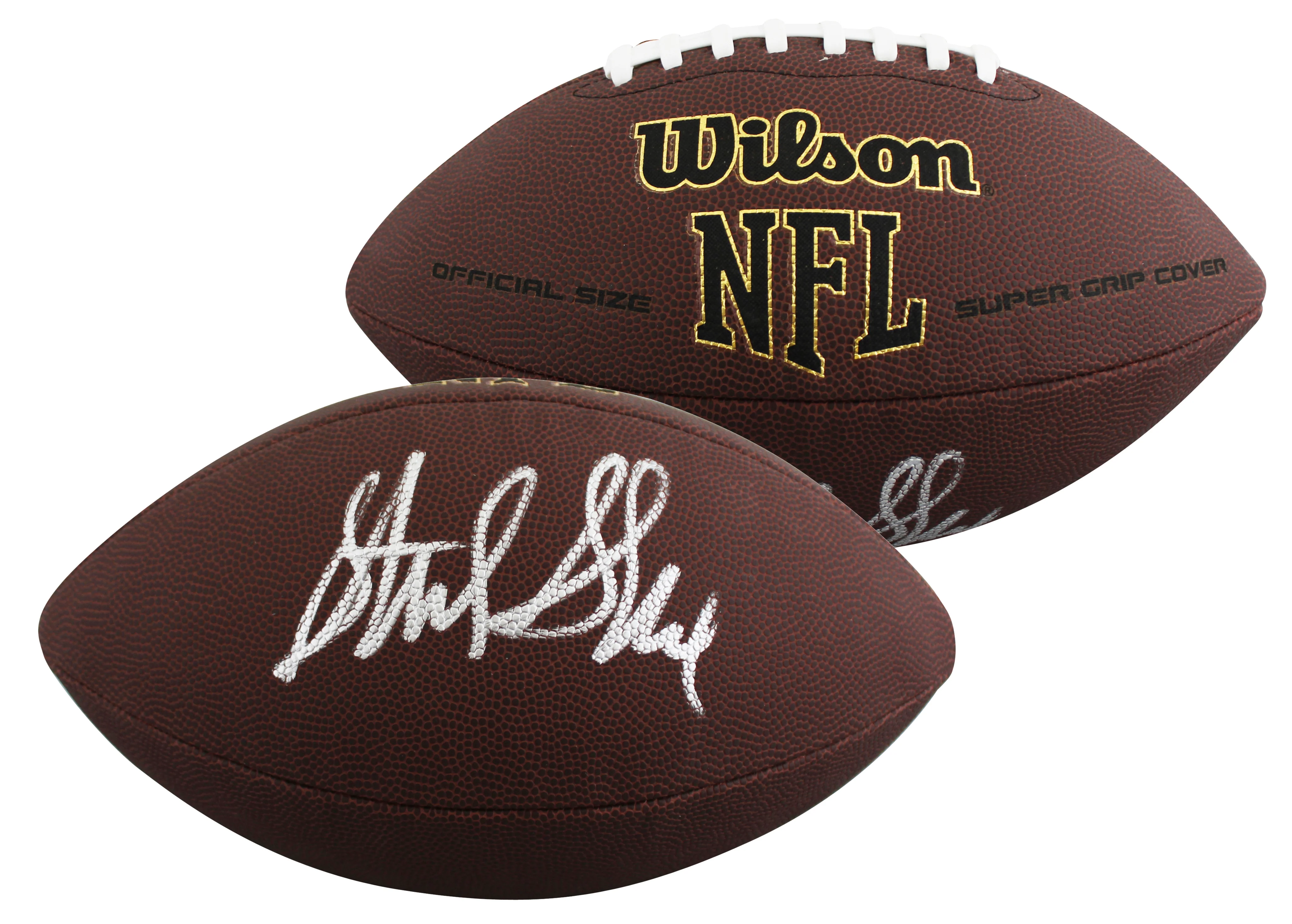 Packers Sterling Sharpe Authentic Signed Wilson Super Grip Football BAS Witness - Image 2