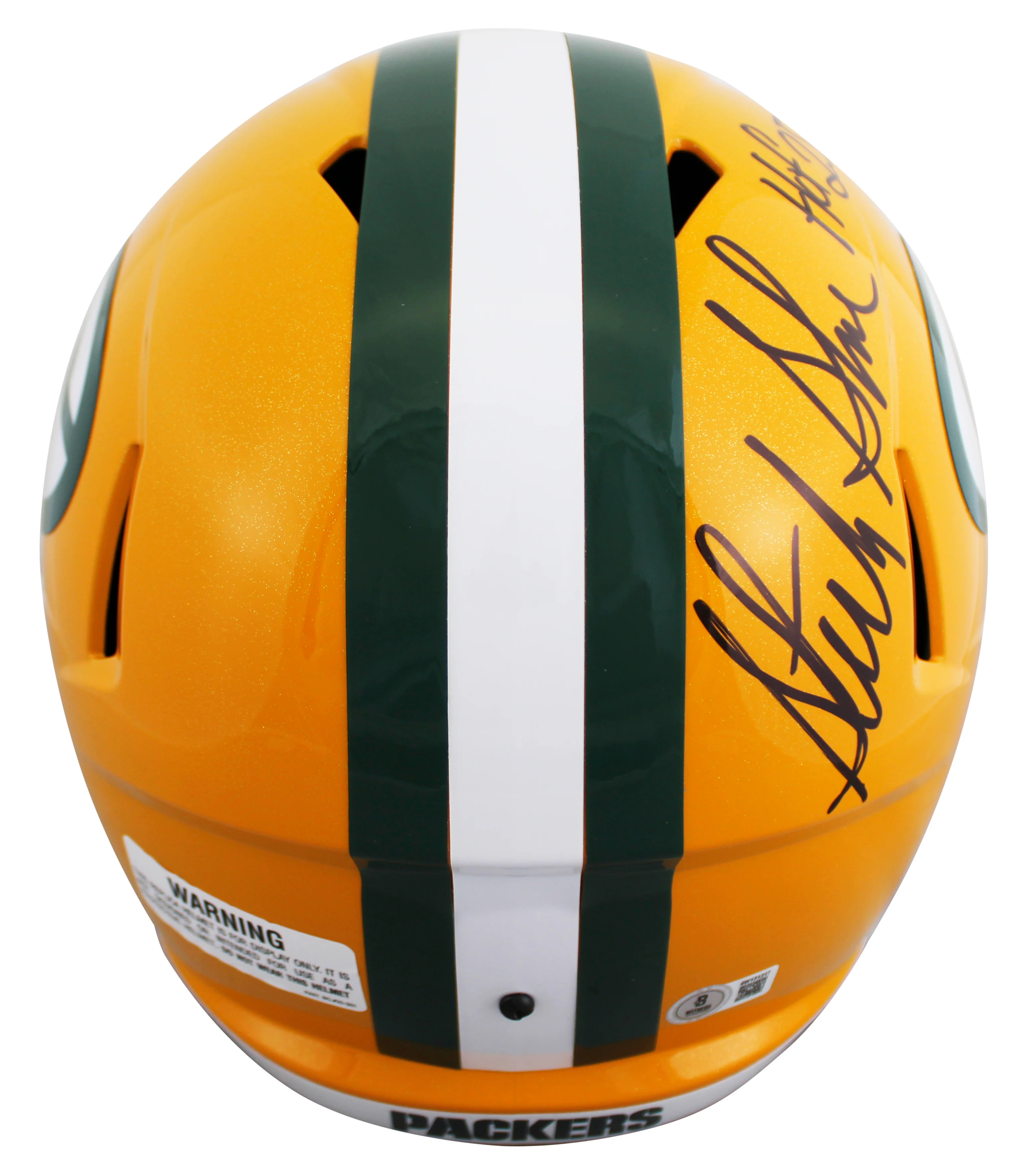 Packers Sterling Sharpe "HOF 25" Signed Full Size Speed Rep Helmet BAS Witnessed - Image 3