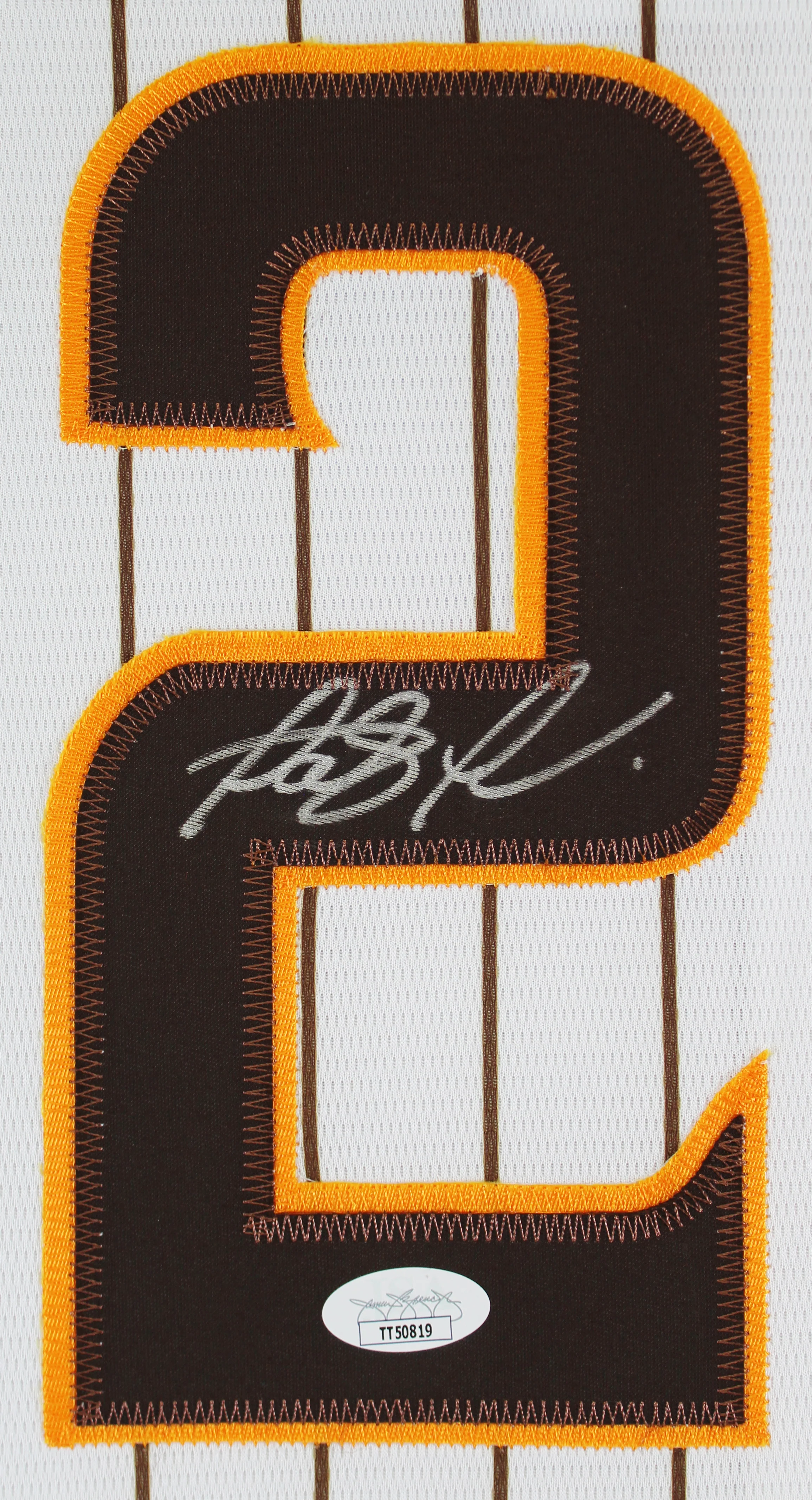 Padres Fernando Tatis Jr. Authentic Signed White Pinstriped Nike Jersey JSA Wit - Image 3