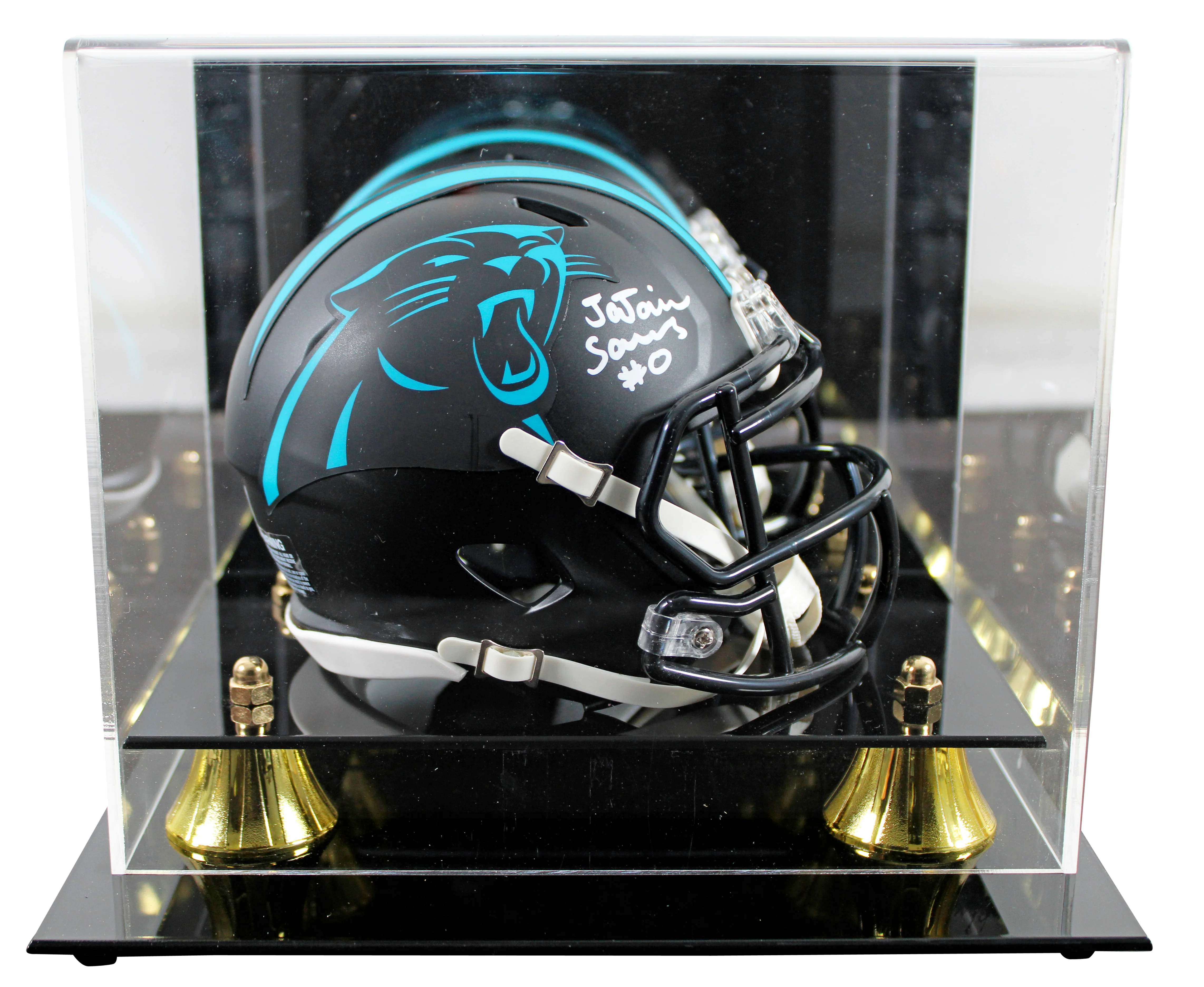 Panthers Ja'Tavion Sanders Signed 2022 Alt Speed Mini Helmet W/ Case BAS Witness