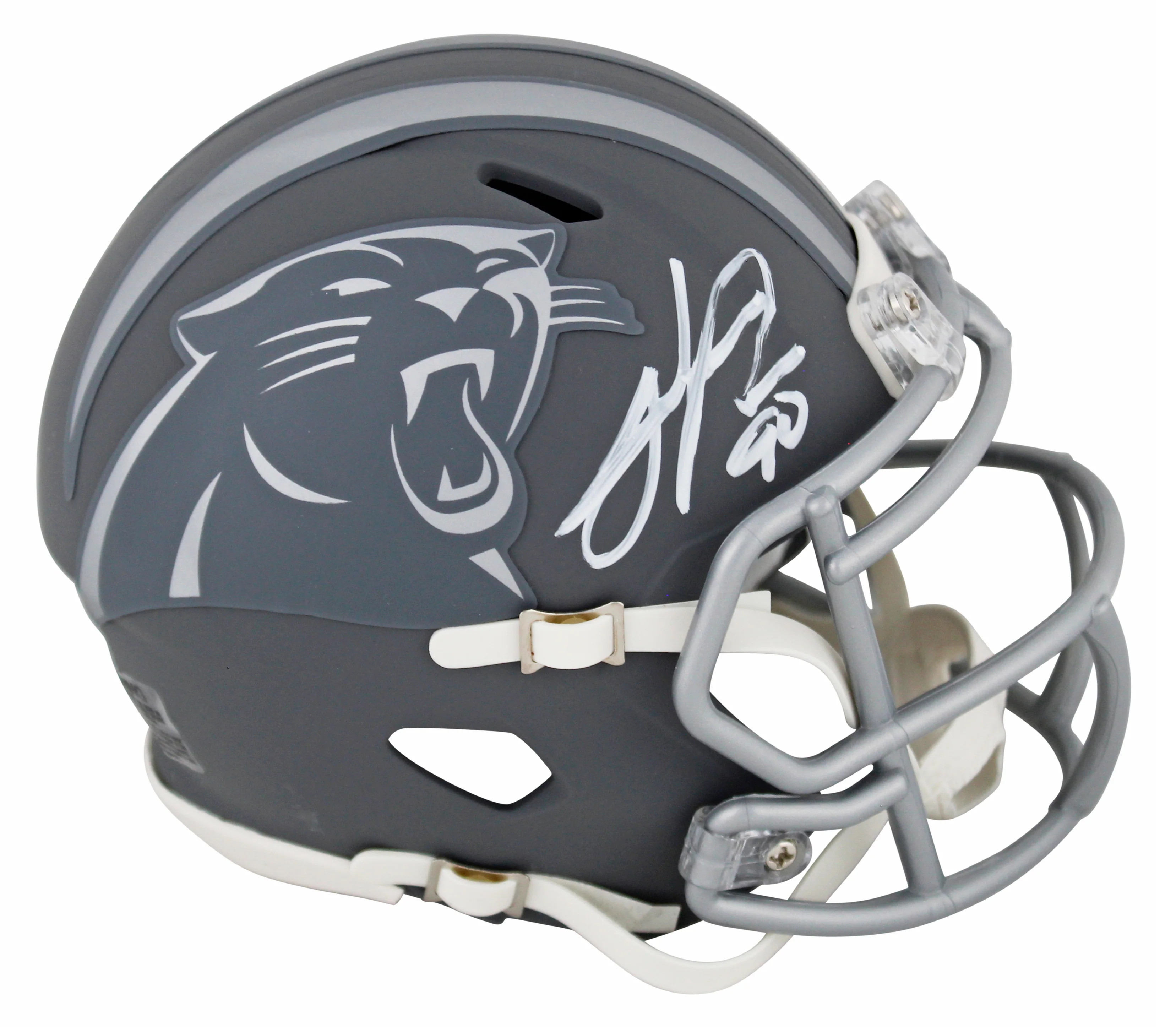 Panthers Julius Peppers Authentic Signed Slate Speed Mini Helmet BAS Witnessed - Image 2