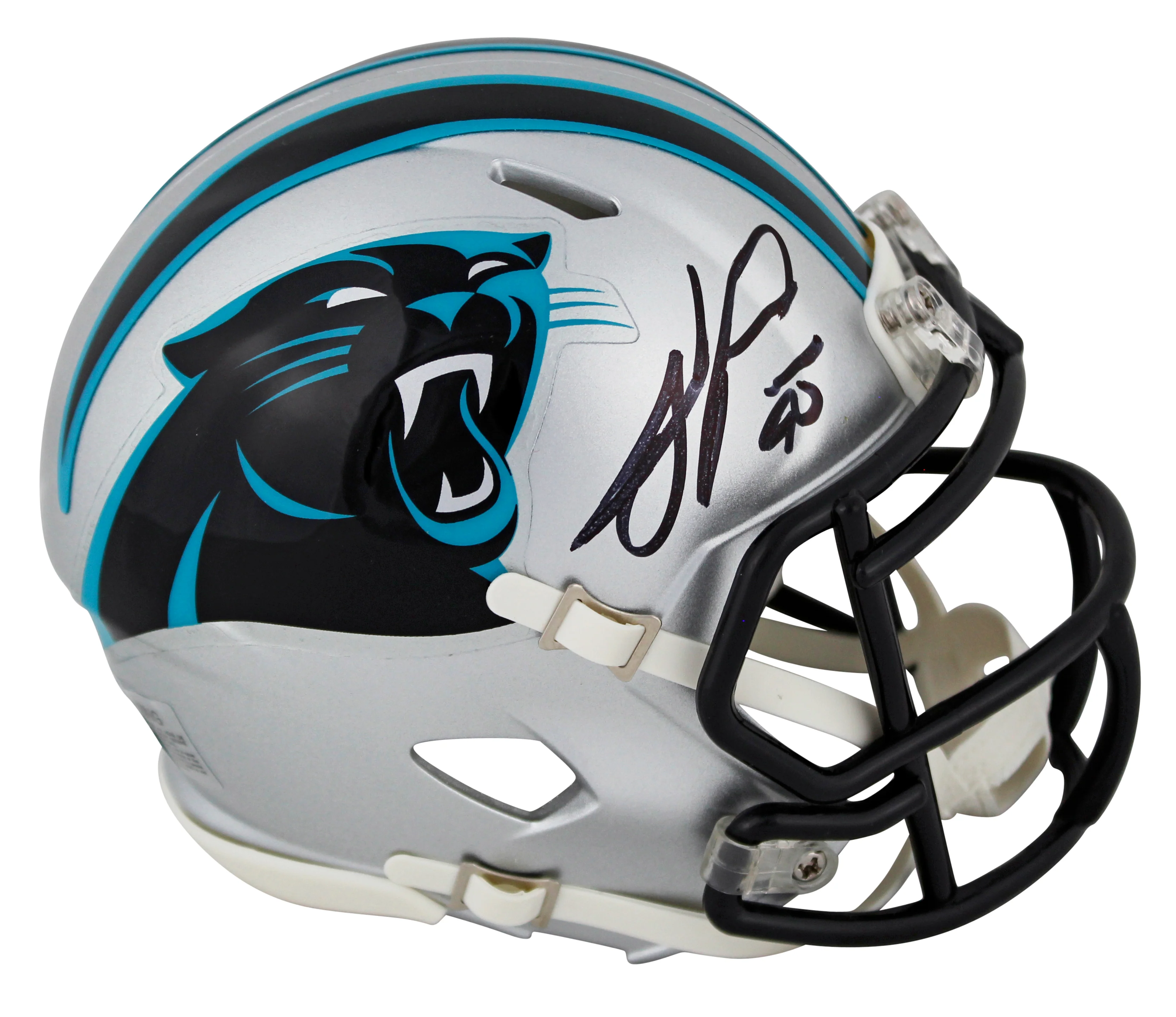 Panthers Julius Peppers Authentic Signed Speed Mini Helmet BAS Witnessed - Image 2