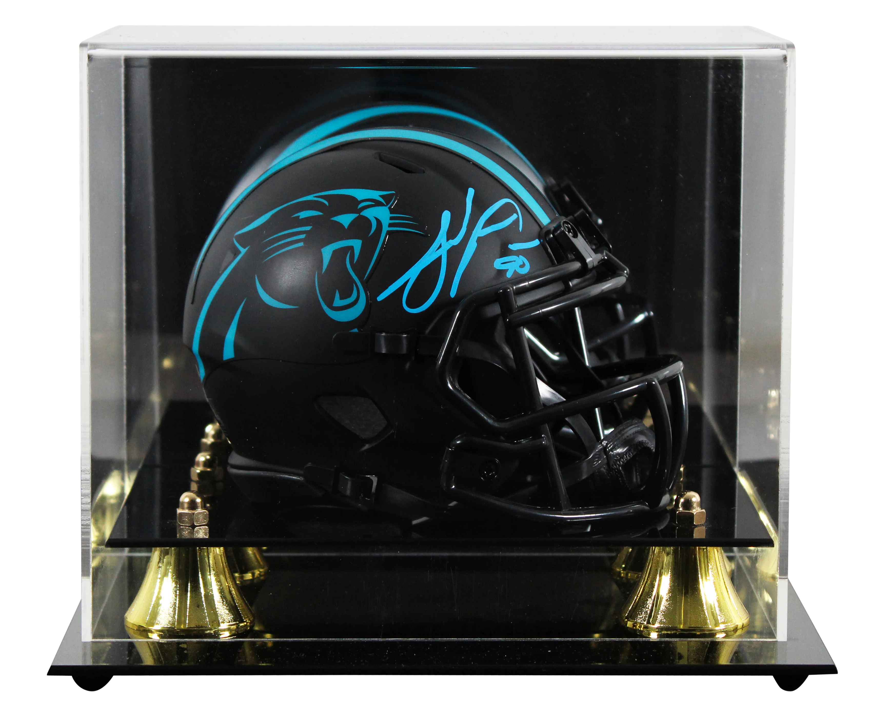 Panthers Julius Peppers Signed Eclipse Speed Mini Helmet w/ Case BAS Witnessed - Image 2