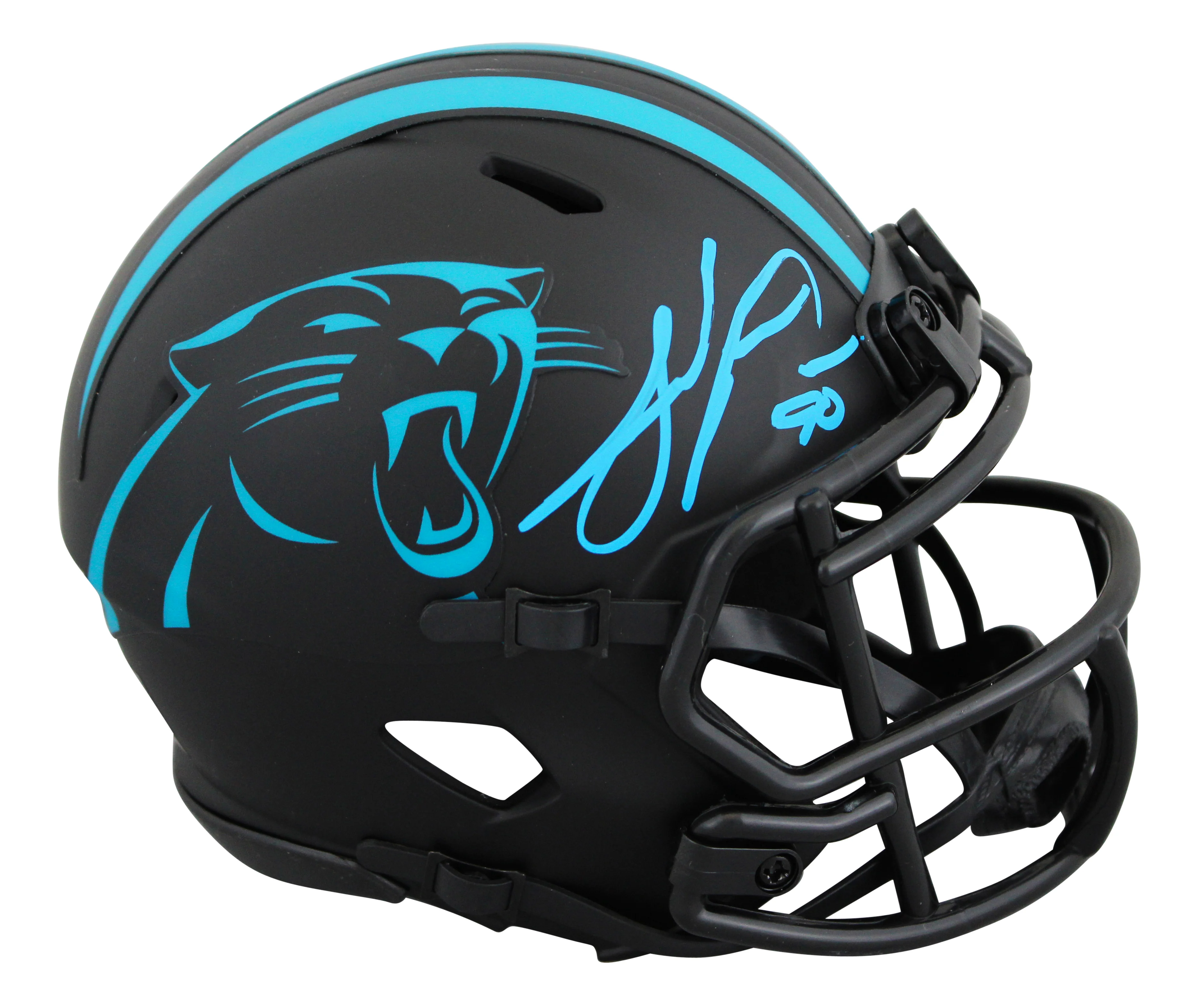 Panthers Julius Peppers Signed Eclipse Speed Mini Helmet w/ Case BAS Witnessed - Image 3