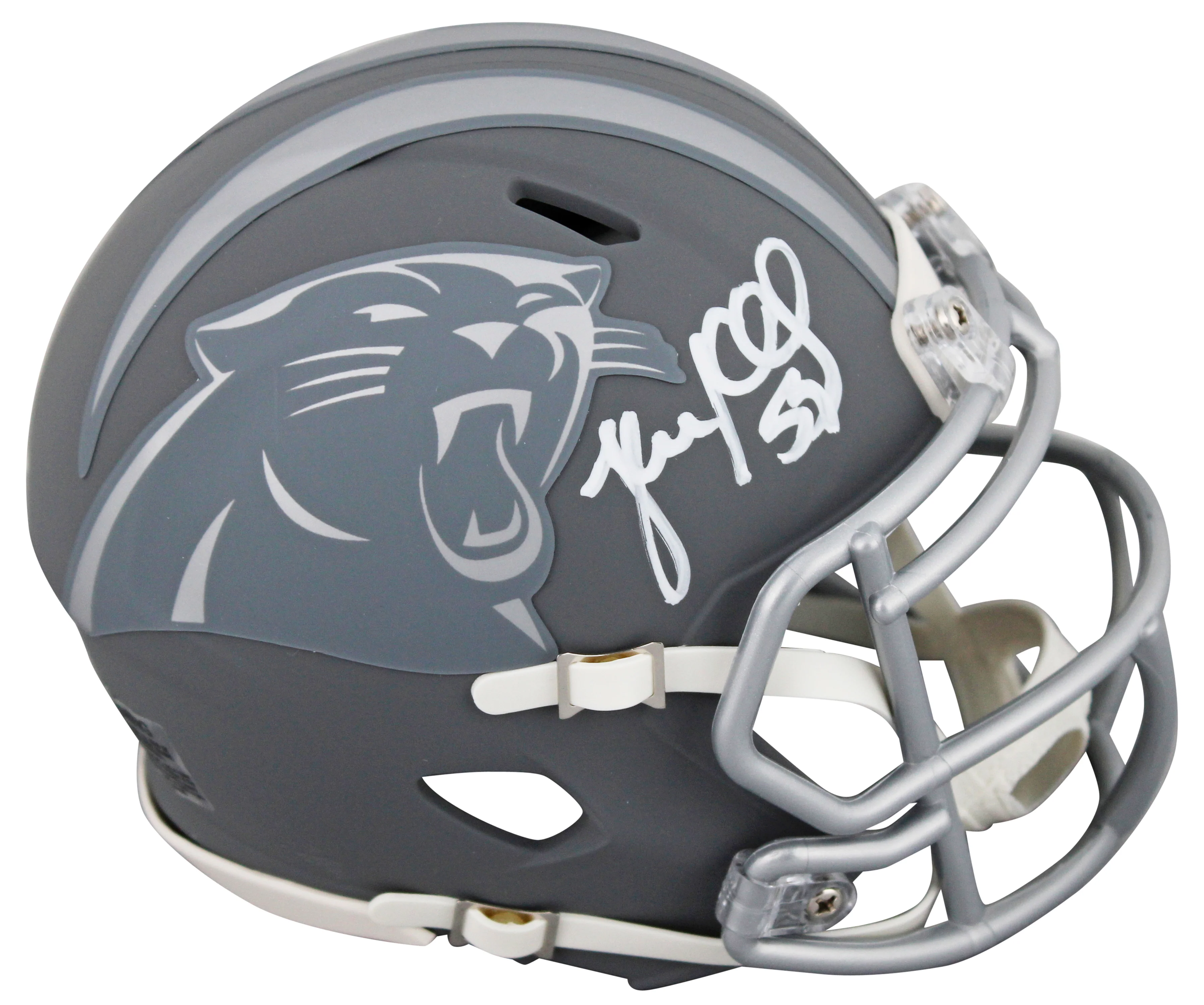 Panthers Luke Kuechly Authentic Signed Slate Speed Mini Helmet BAS Witnessed - Image 2
