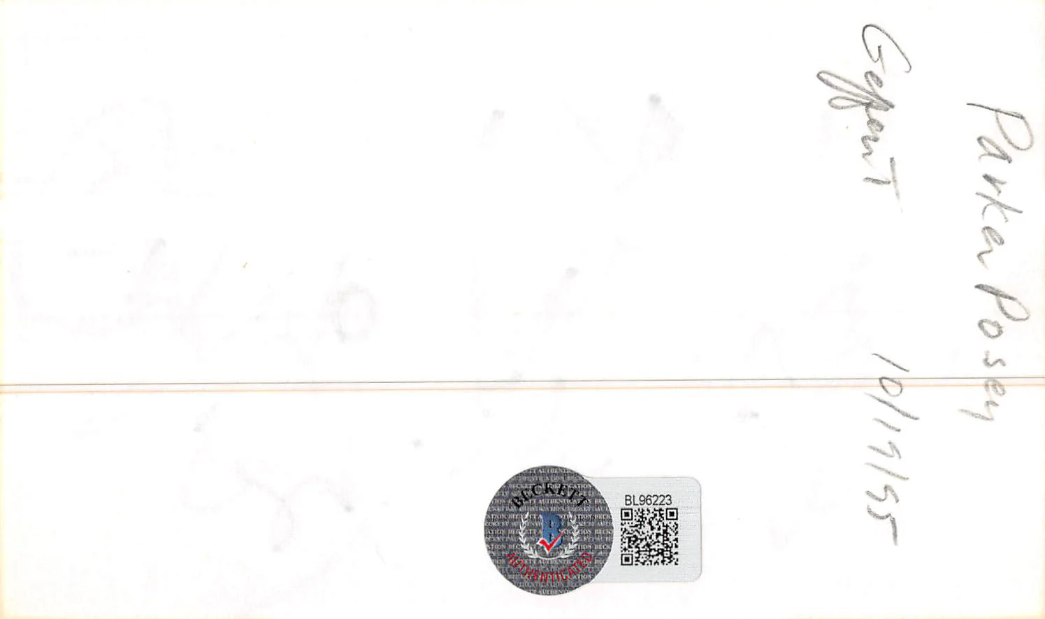 Parker Posey Superman Returns Authentic Signed 3x5 Index Card BAS #BL96223 - Image 3