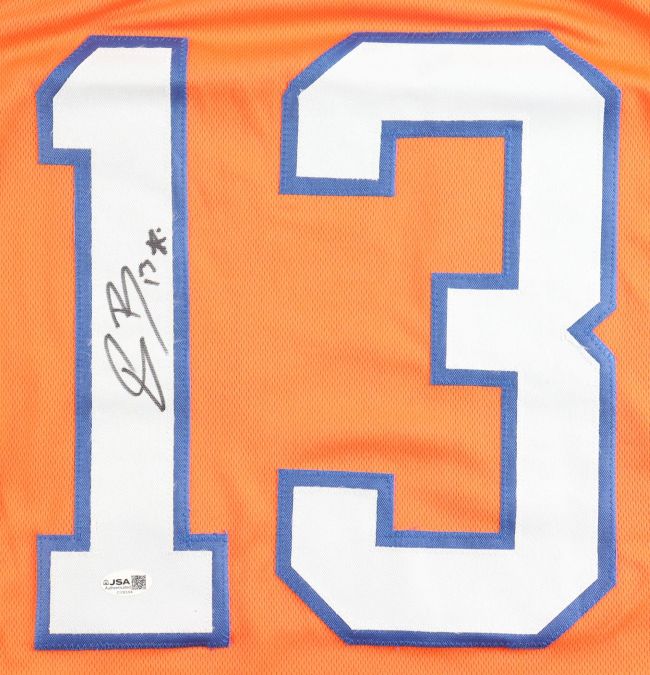 Pat Bryant Denver Signed Orange Pro-Cut Football Jersey JSA QR Hologram - Image 2