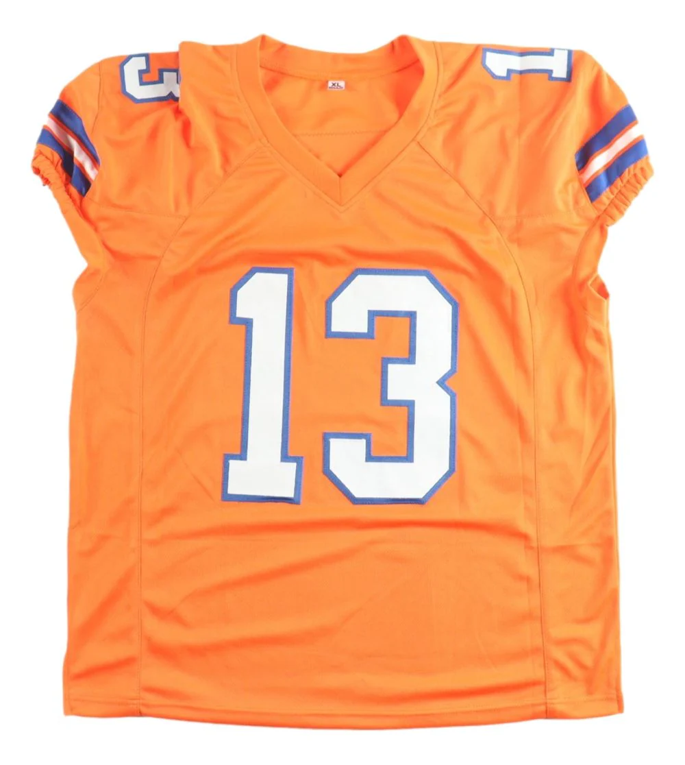 Pat Bryant Denver Signed Orange Pro-Cut Football Jersey JSA QR Hologram - Image 3