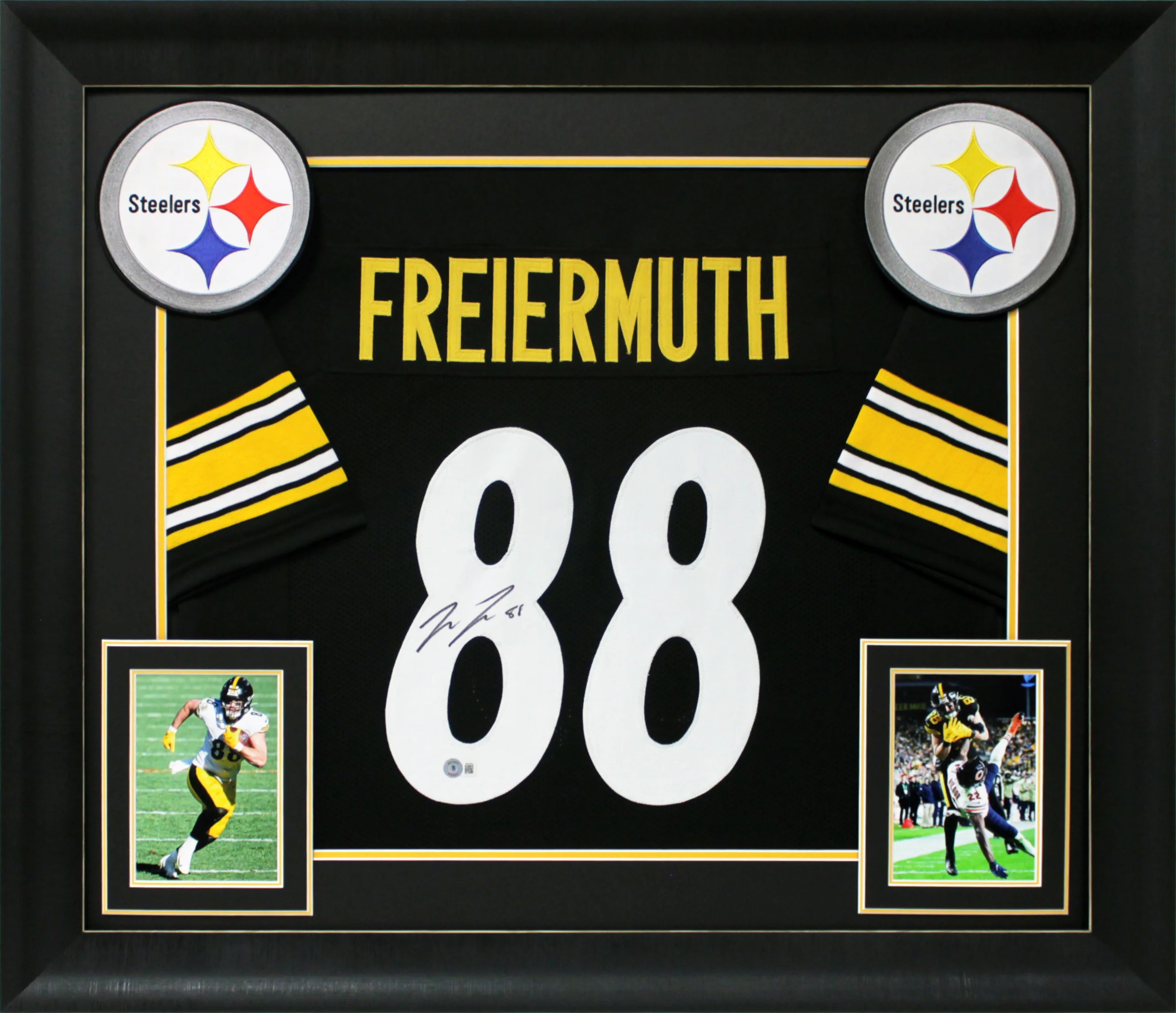 Pat Freiermuth Authentic Signed Black Pro Style Jersey Autographed BAS Witnessed - Image 2