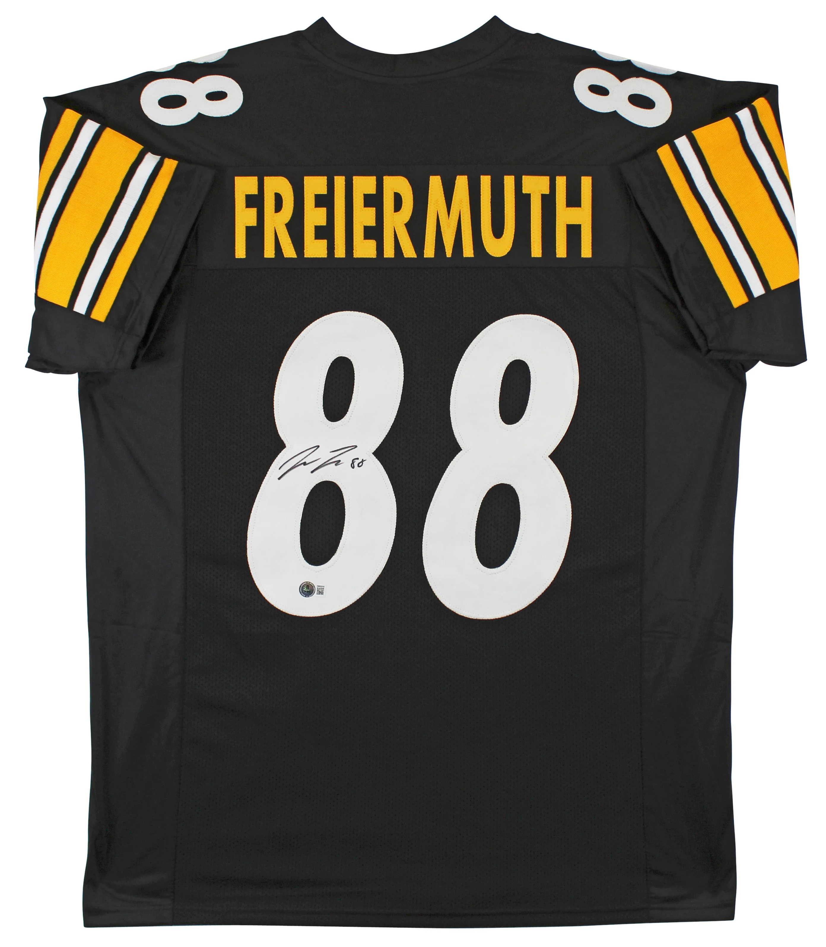 Pat Freiermuth Authentic Signed Black Pro Style Jersey Autographed BAS Witnessed - Image 2