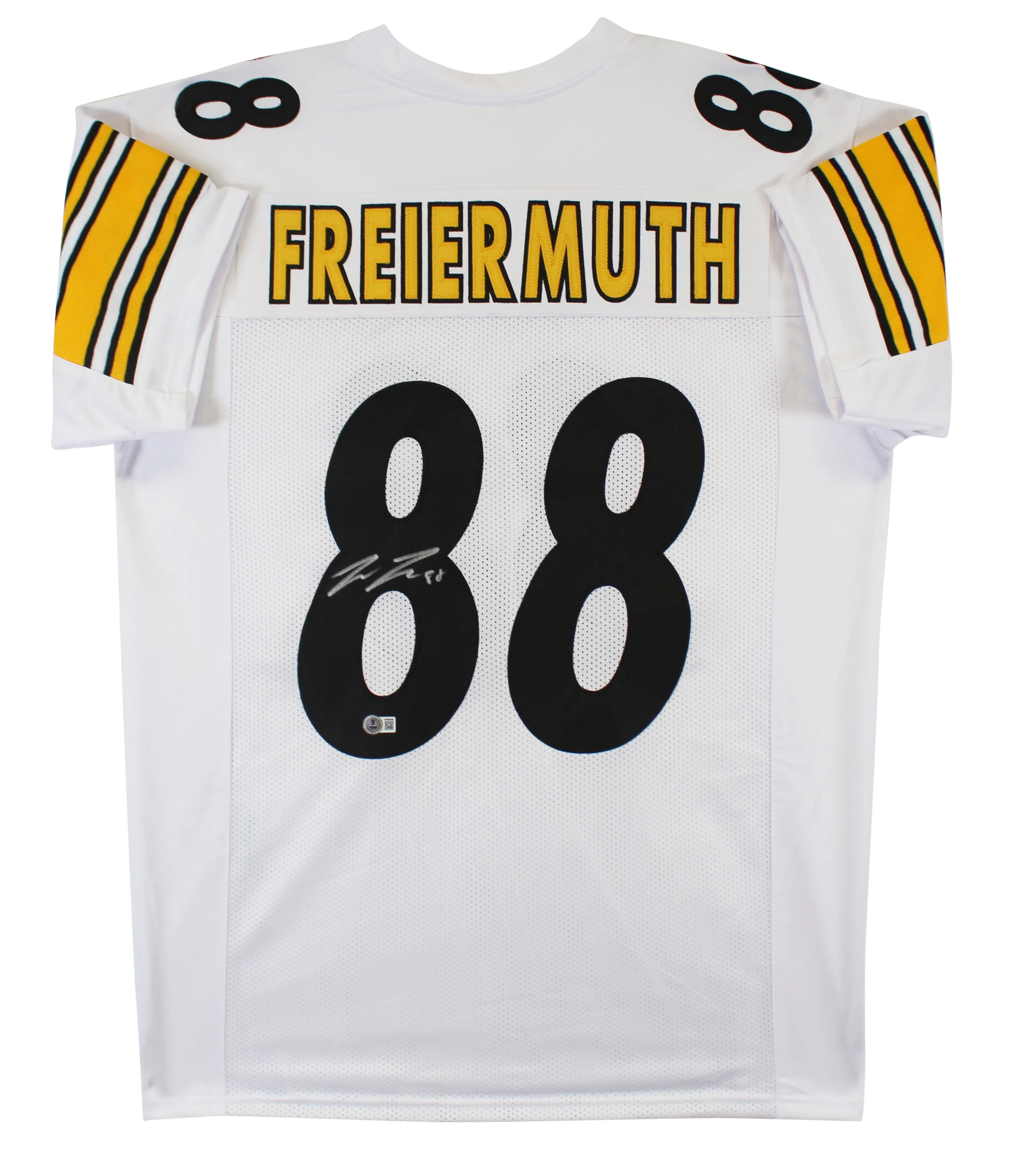 Pat Freiermuth Authentic Signed White Pro Style Jersey Autographed BAS Witnessed - Image 2