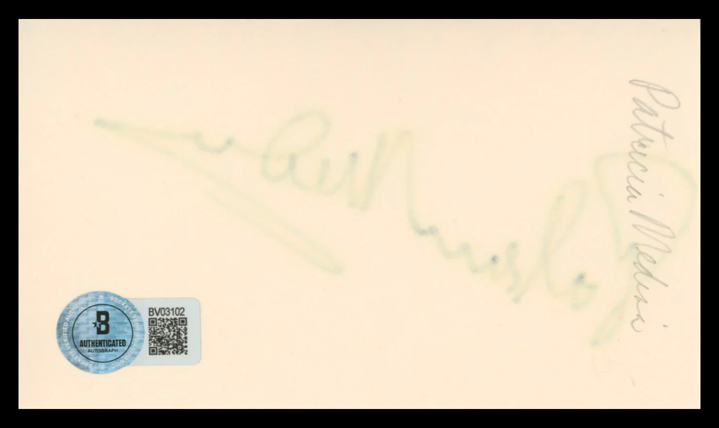 Patricia Medina Mr. Arkadin Authentic Signed 3x5 Index Card BAS #BV03102 - Image 3