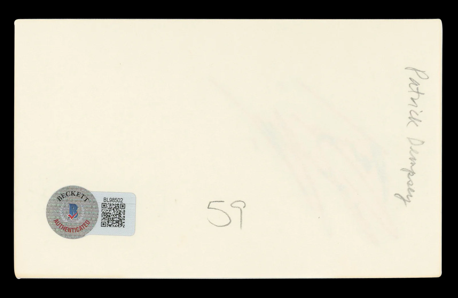 Patrick Dempsey Grey's Anatomy Authentic Signed 3x5 Index Card BAS #BL98502 - Image 3