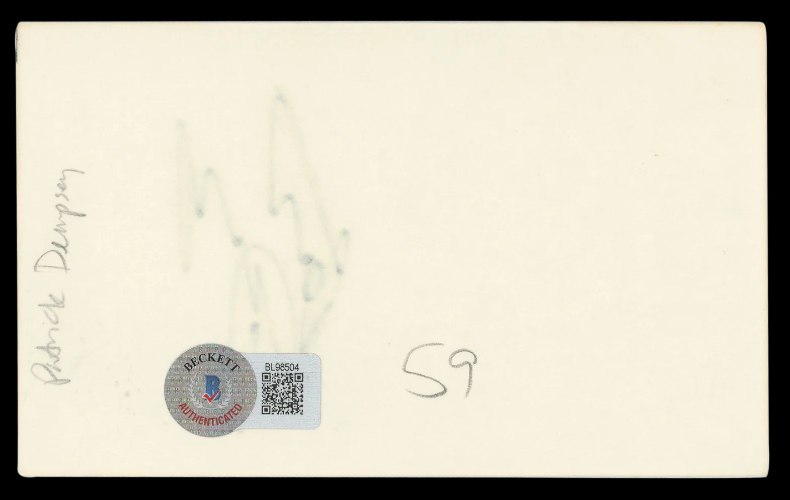 Patrick Dempsey Grey's Anatomy Authentic Signed 3x5 Index Card BAS #BL98504 - Image 3