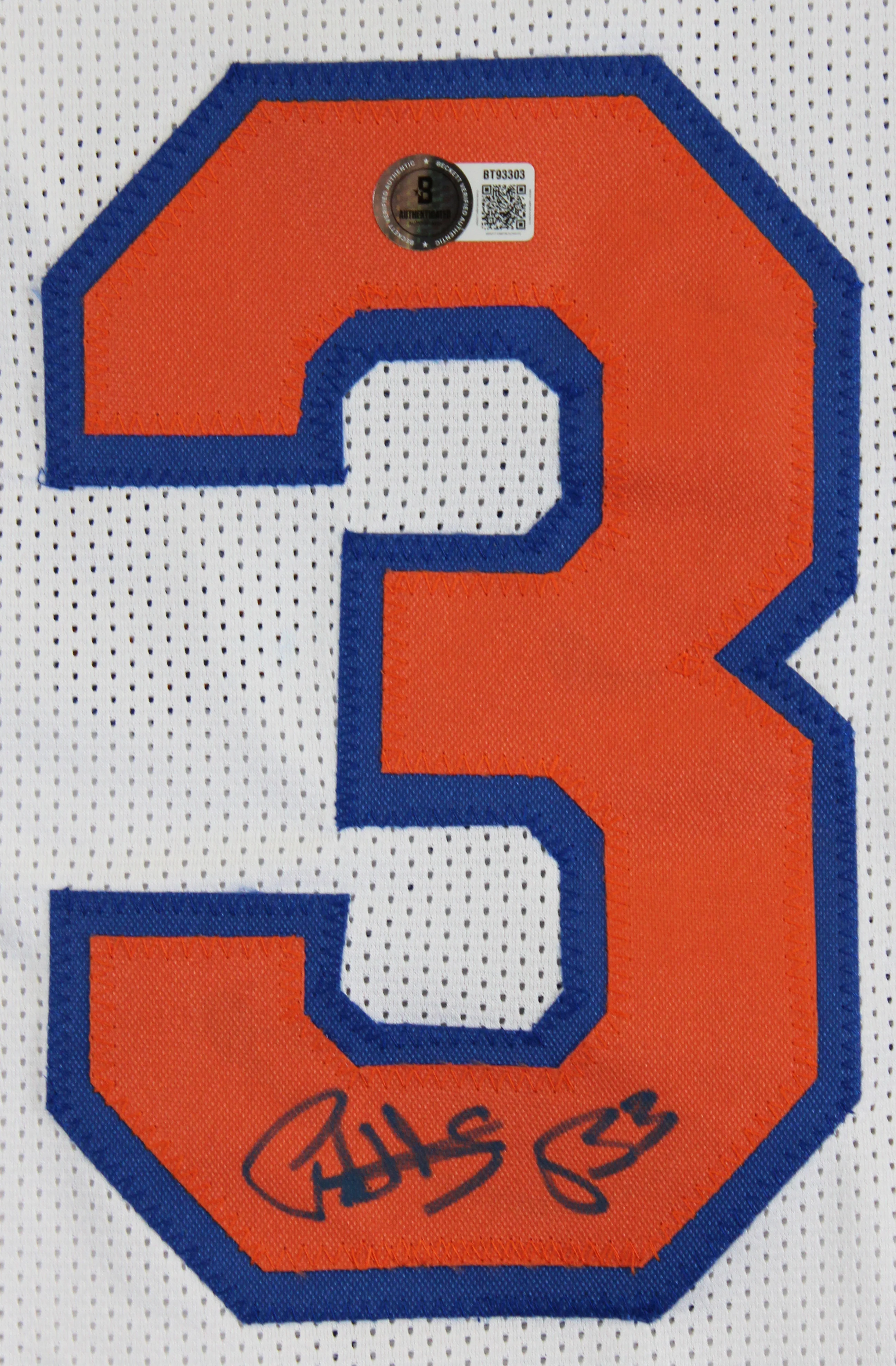 Patrick Ewing Authentic Signed White Pro Style Jersey Autographed BAS - Image 3